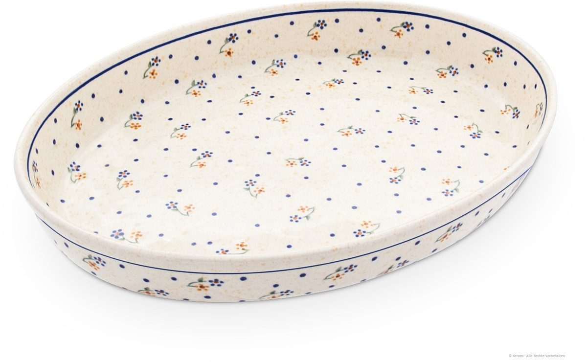 Bunzlauer Keramik Auflaufform Original Bunzlauer Keramik 2,3L Auflaufform oval 35x27x6,5cm Dekor 111, Keramik