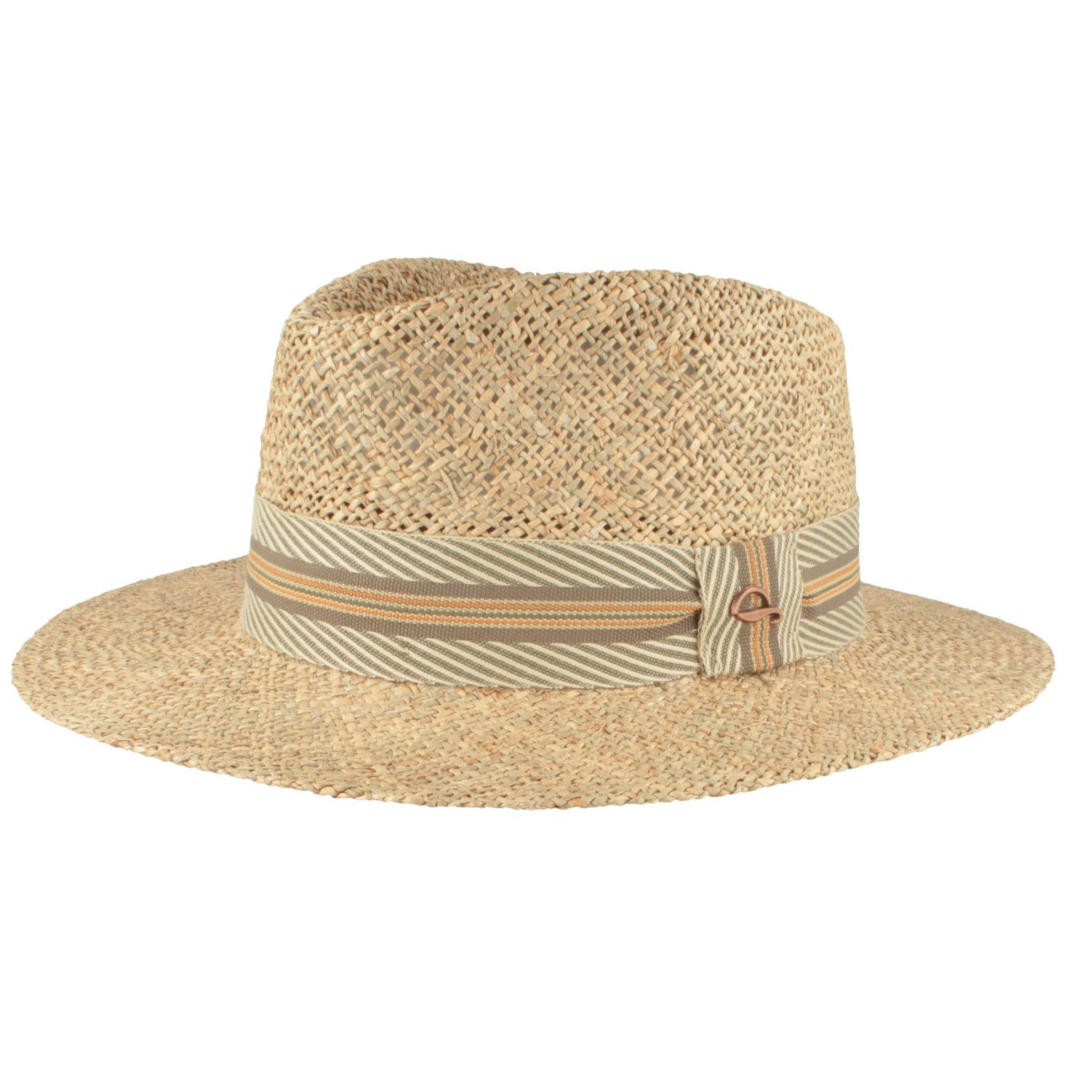 Göttmann Strohhut Luftiger Seegras Traveller mit gestreiftem Band