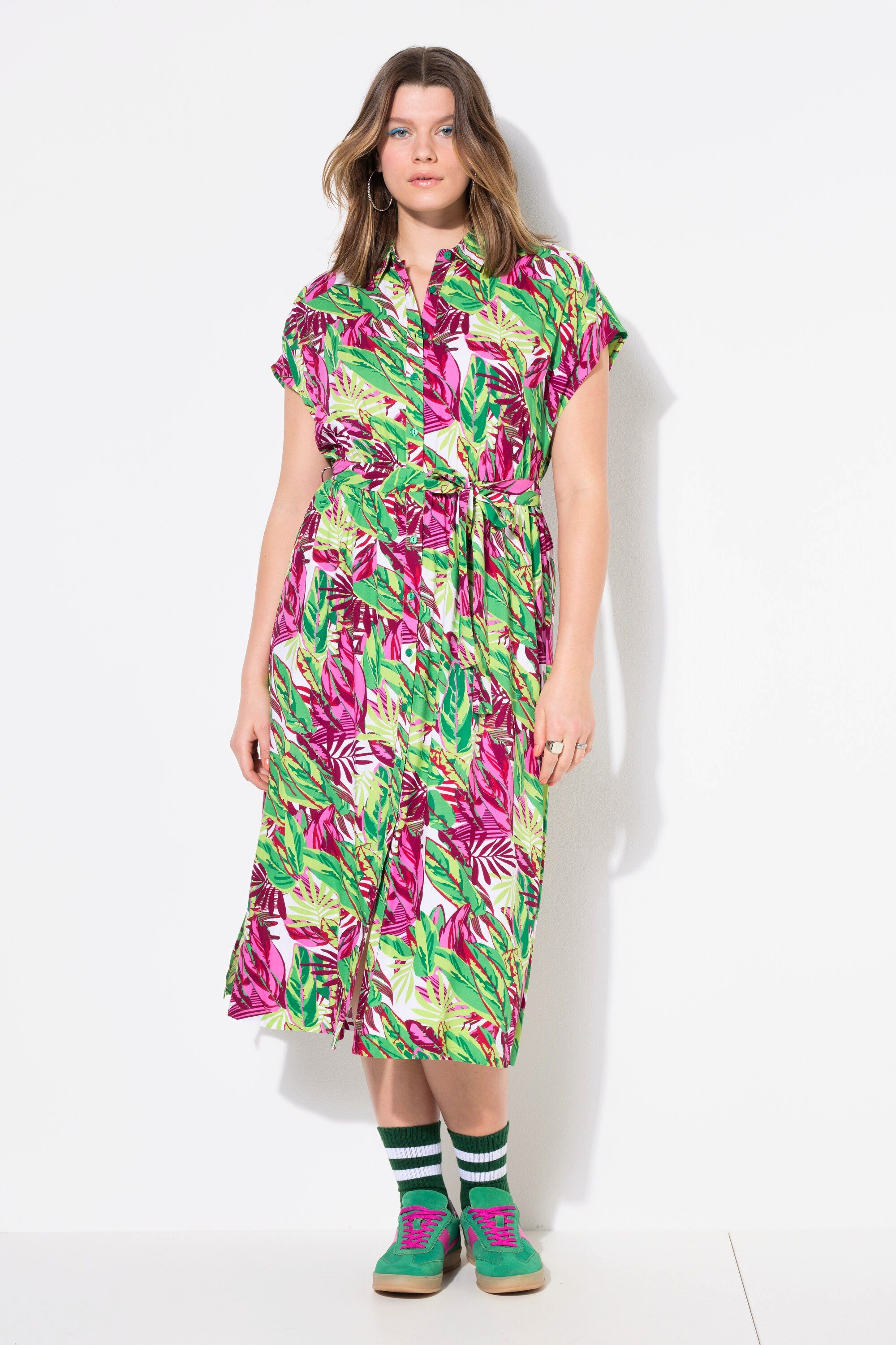 Studio Untold Jerseykleid Maxikleid oversized Jungle-Print