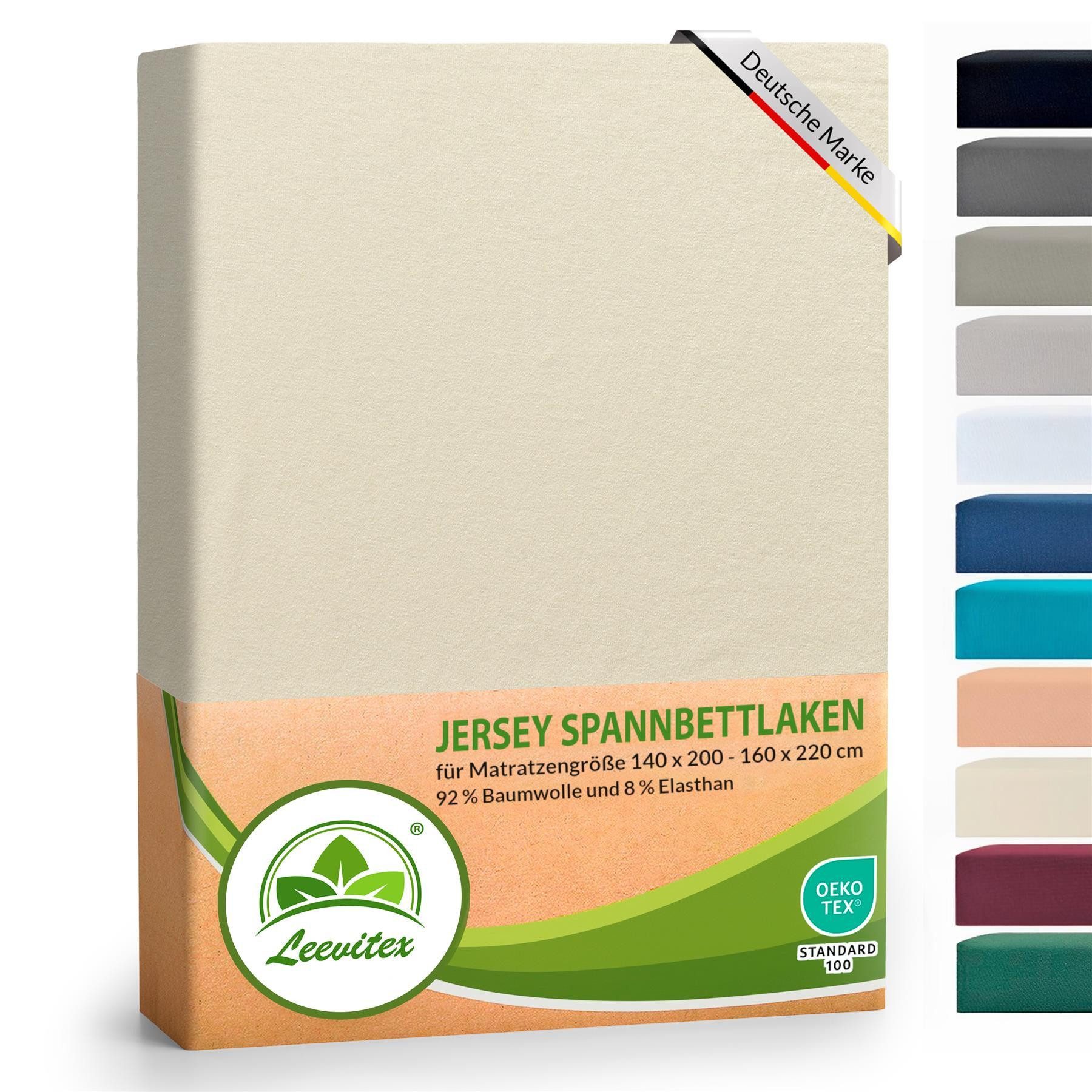leevitex® Spannbettlaken Luxus Elasthan Jersey Spannbettlaken, günstig online kaufen