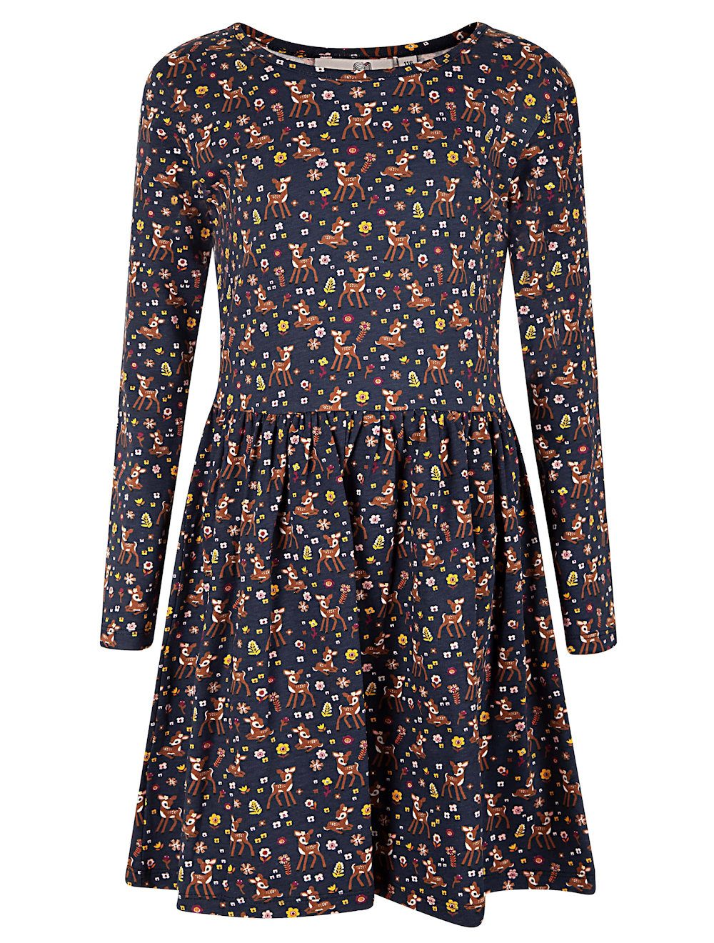 happy girls A-Linien-Kleid Happy girls Kleid Rehkitz Langarm navy (kein Set, 1-tlg)