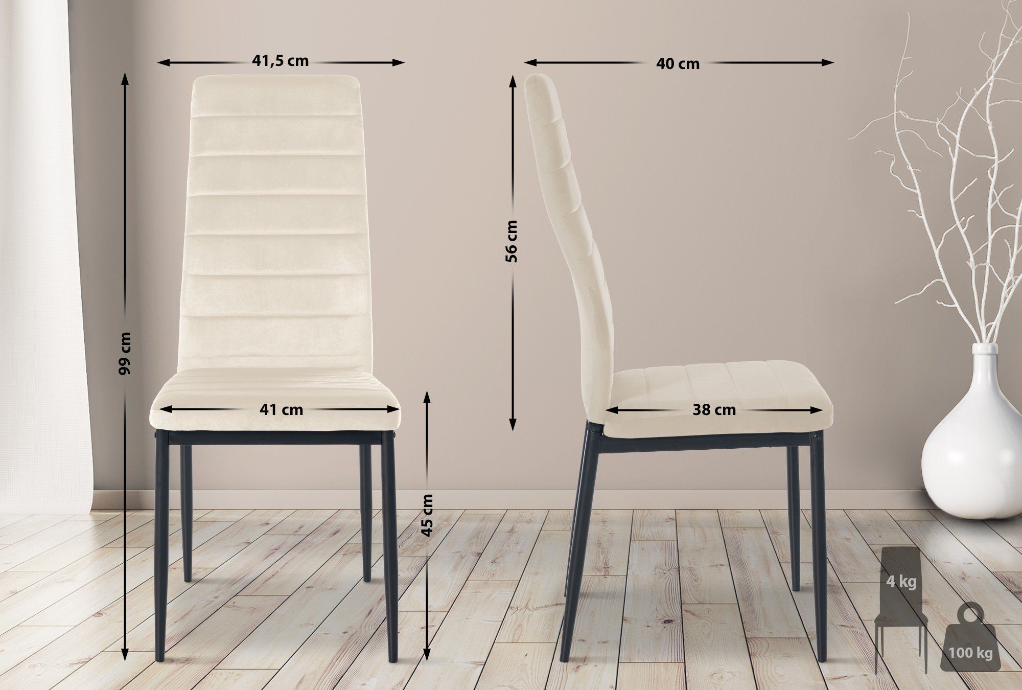 CLP Esszimmerstuhl Mayfair (6er Set), gepolstert günstig online kaufen