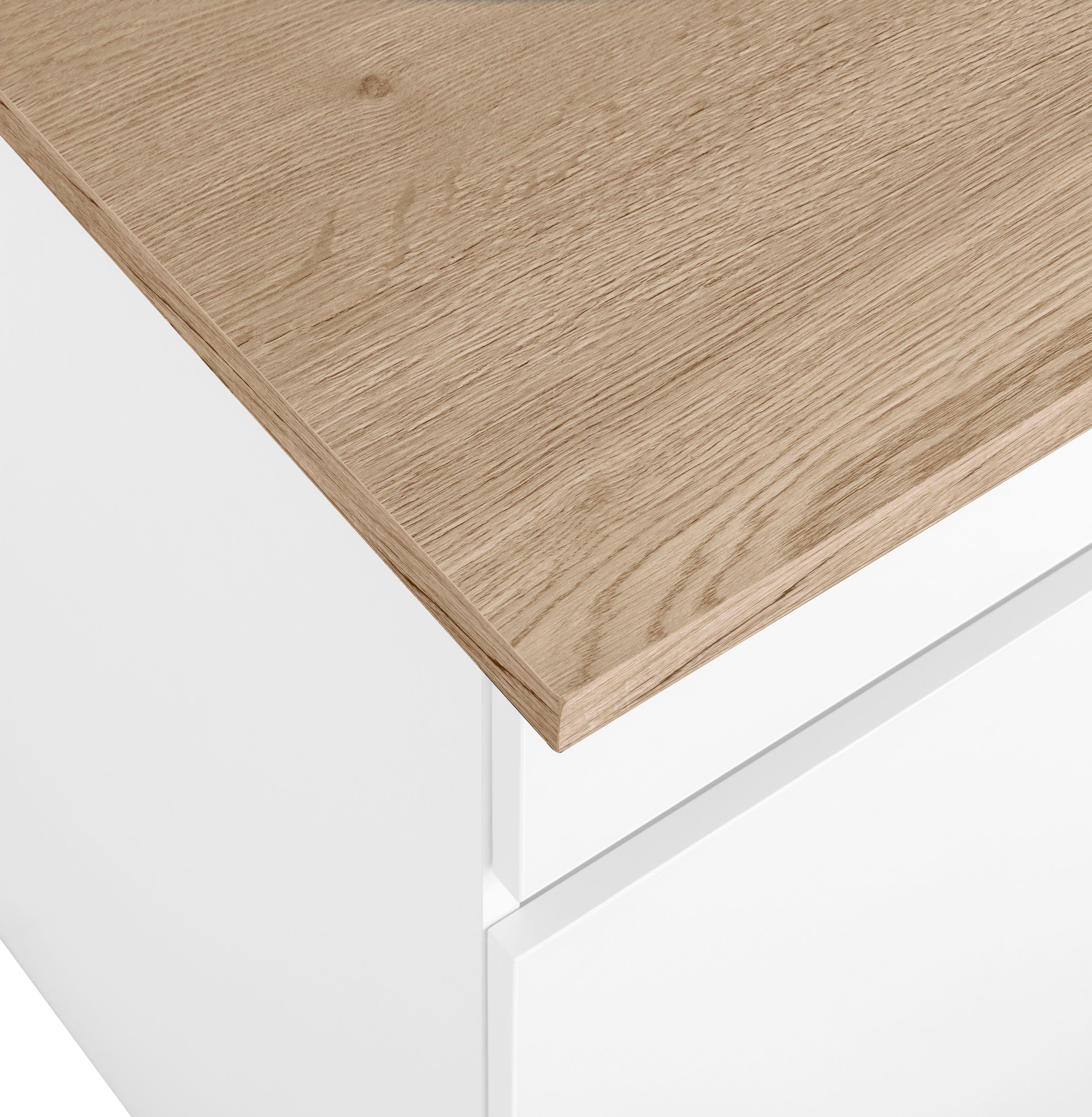 Meuble de cuisine OPTIFIT Roth, dimensions 210 x 175 cm, avec électroménager en option, fonction d'ouverture par simple pression