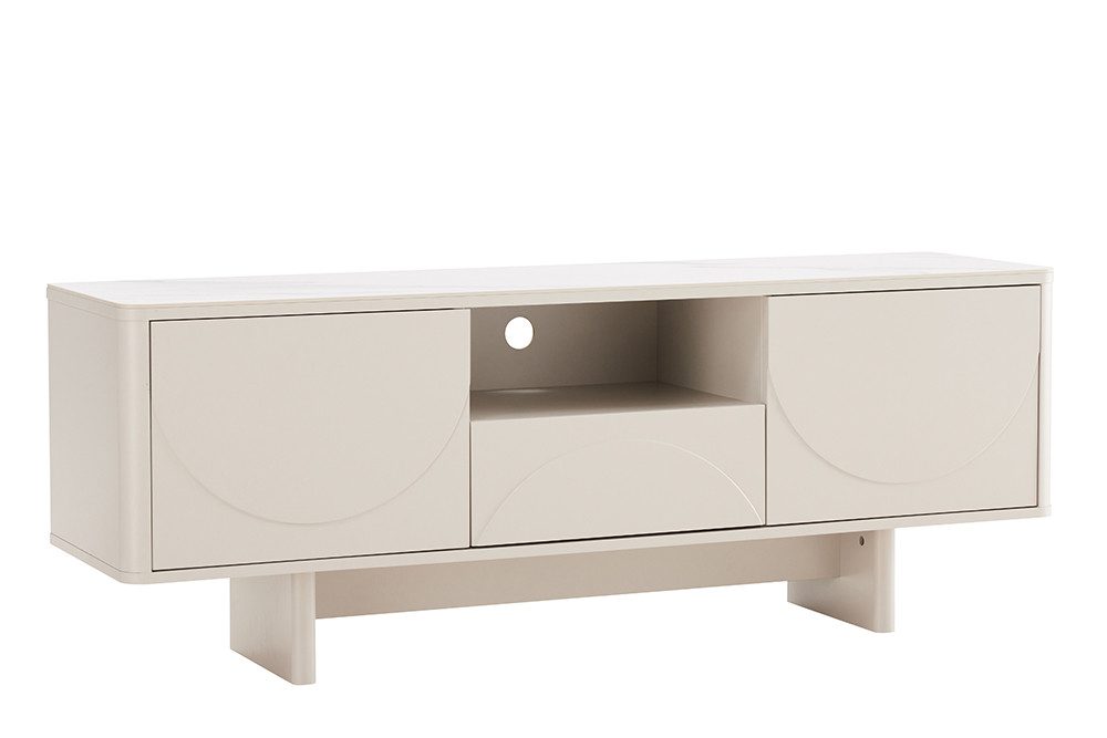 riess-ambiente TV-Board SAVOY 150cm weiß - Keramik, mit Schublade, 3D-Front, Stauraum, stehend (Einzelartikel, 1 St), modernes Lowboard - ideal für Flur, Ess-, Wohnbereich und TV-Ecke