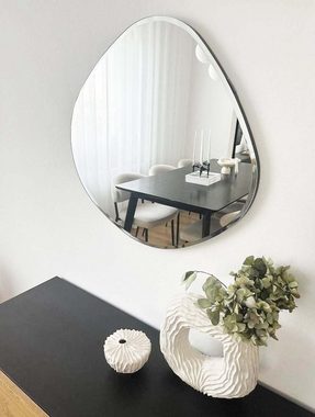 LEVOO Wandspiegel Letizia (getönt) / Bianca (nicht getönt) asymmetrischer Wandspiegel, Designerspiegel (60 x 60 x 2,2 cm)