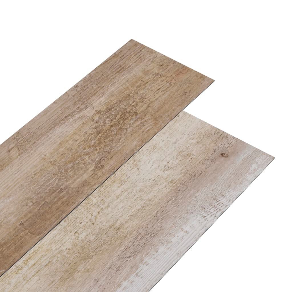 DOTMALL Teppichboden PVC-Fliesen 5,02 m² 2 mm Selbstklebend Holzmuster Getüncht