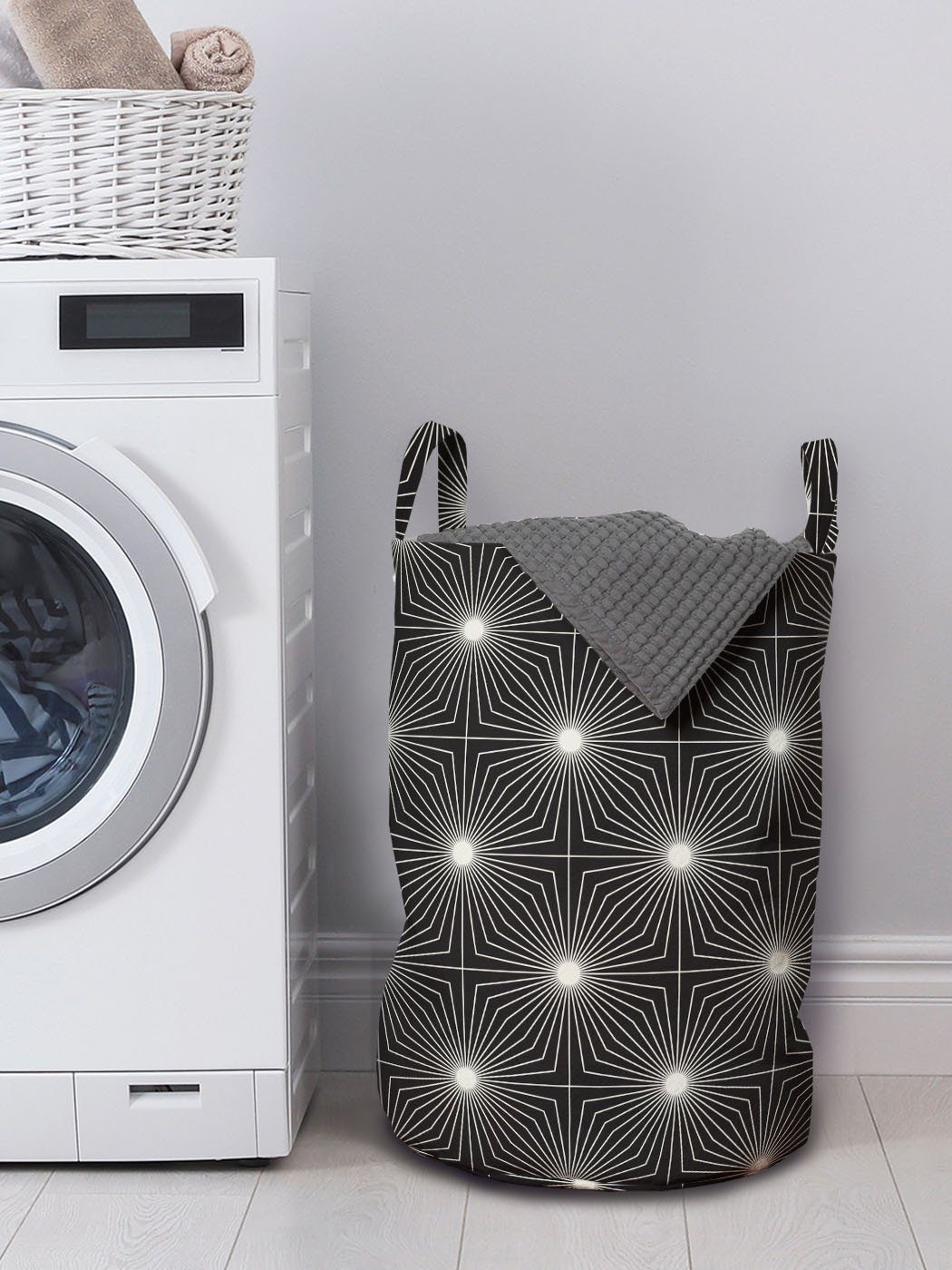 Wäschesäckchen Lattice Griffen für Inspired Wäschekorb Waschsalons, Moderne Kordelzugverschluss Abakuhaus Abstrakt mit