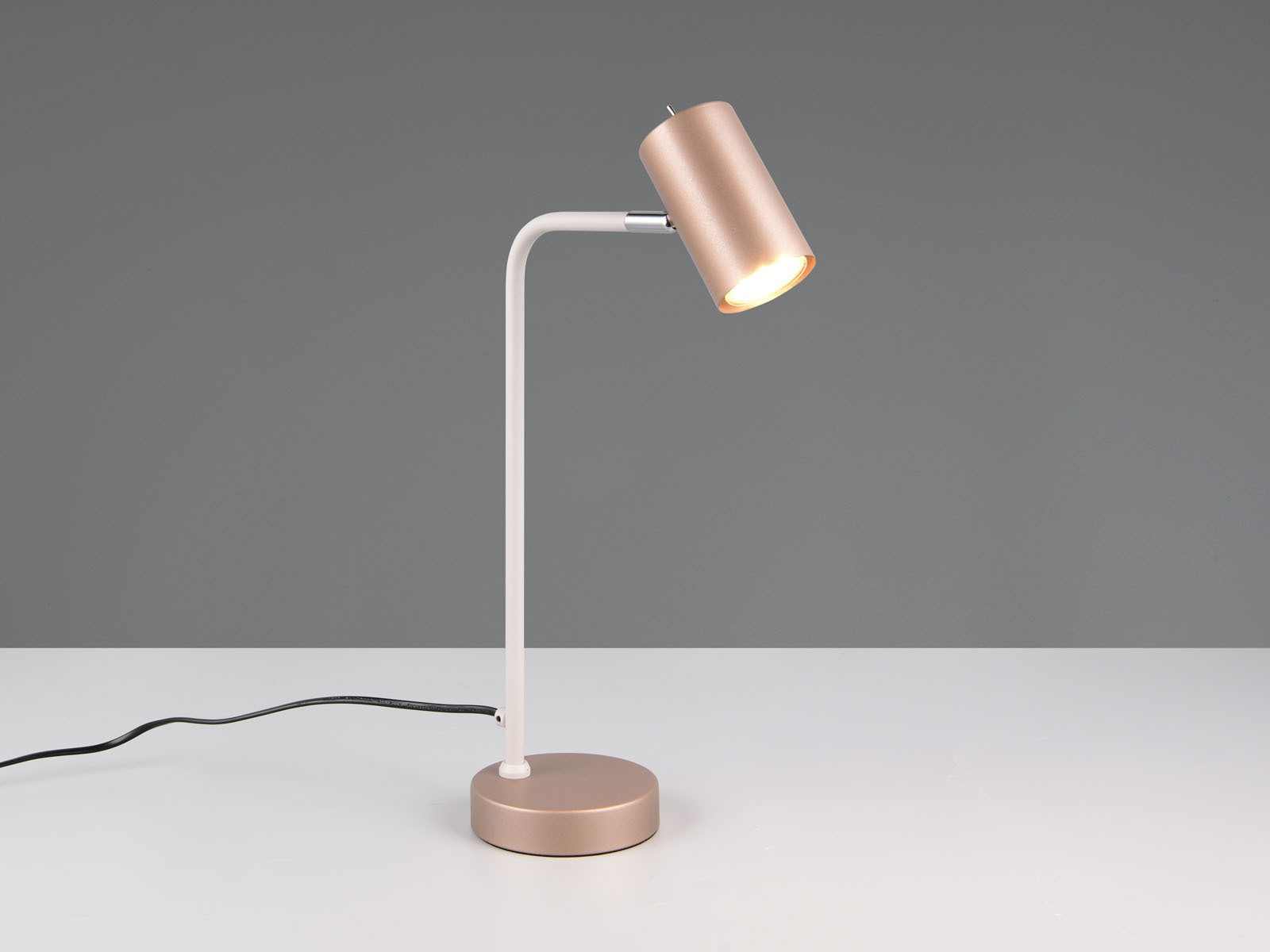 TRIO Leuchten LED Schreibtischlampe, Dimmfunktion, LED wechselbar, Warmweiß, Leselampe Bürobeleuchtung & Nachttischlampe dimmbar, Coffee, Höhe 45cm