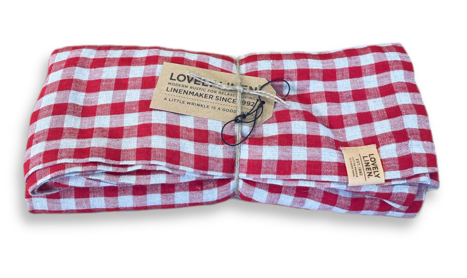 Lovely Linen Tischdecke Linen Misty Tischdecke Leinen square real red 145x250cm (1 Stück), MISTY 145X250 SQUARE REAL RED W:20 D:37 H:7