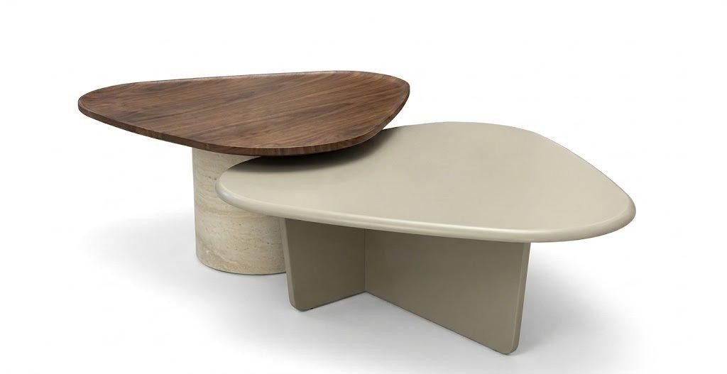JVmoebel Couchtisch Couchtisch Braun Beige Wohnzimmer aus Holz Modern Elegant, Made in Europa
