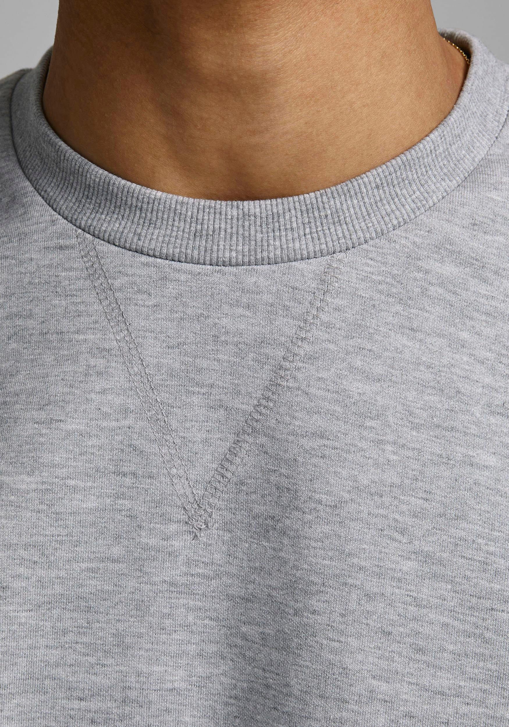 Jack & Jones Sweatshirt JJEBASIC mit Flaglabel und weicher Baumwollmischung unifarben, modisch, regular fit, Baumwolle, Rundhals
