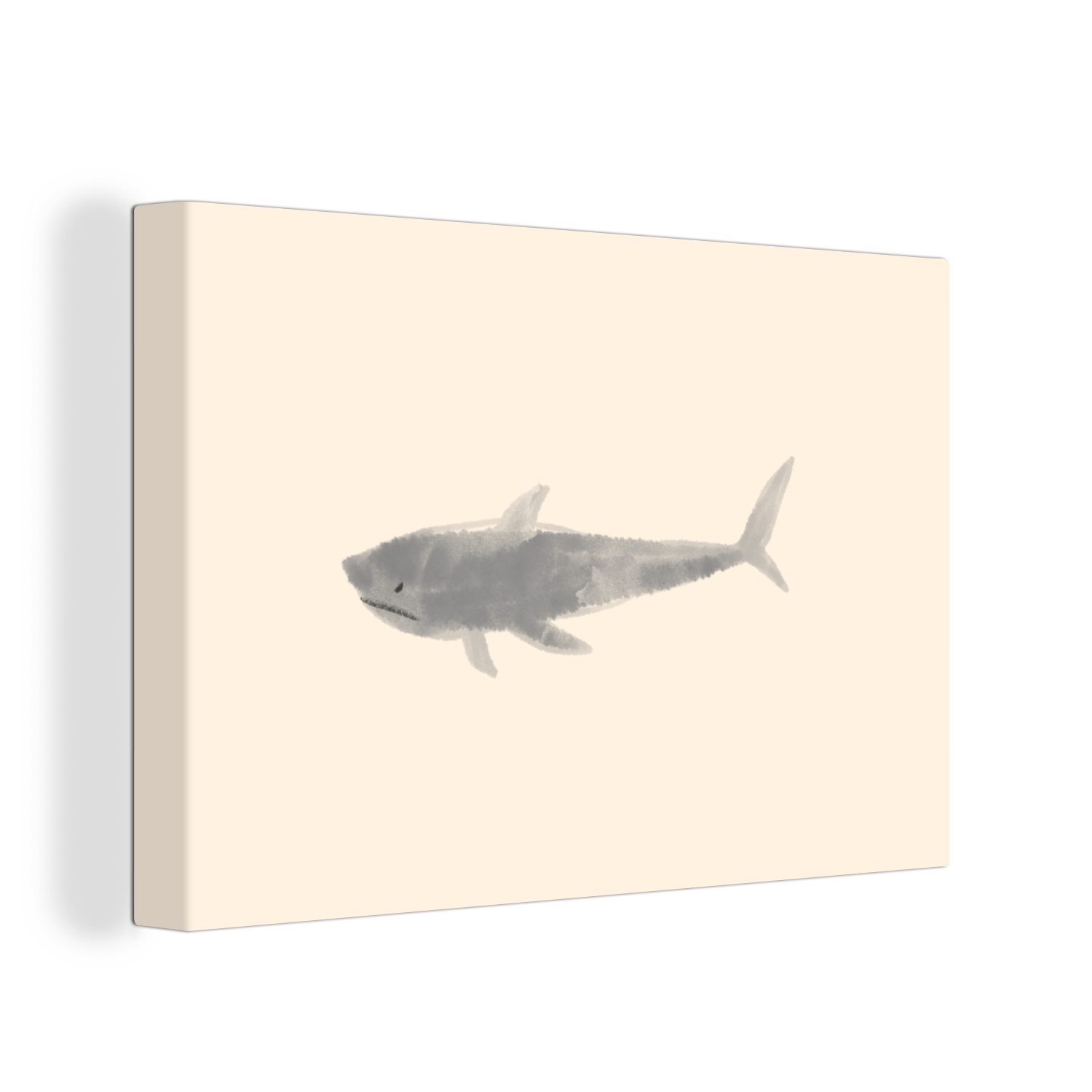 OneMillionCanvasses® Leinwandbild Fische Leinwandbilder, Meerestiere St), 30x20 - - cm - Aufhängefertig, Aquarell, Wandbild Wanddeko, (1 Pastell