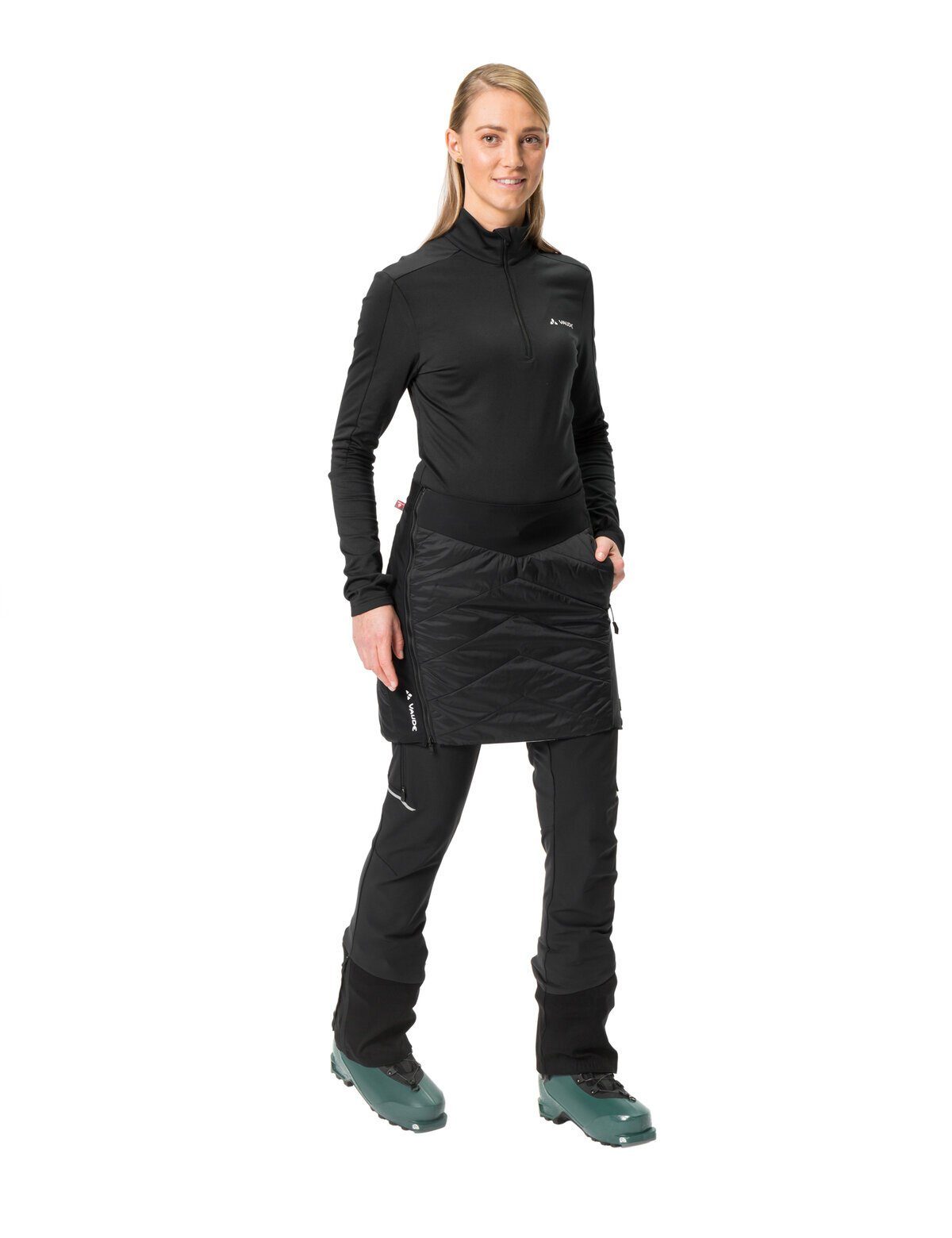 black/white Women's in Sesvenna Reversible II VAUDE Skirt Wickelrock Unifarbe