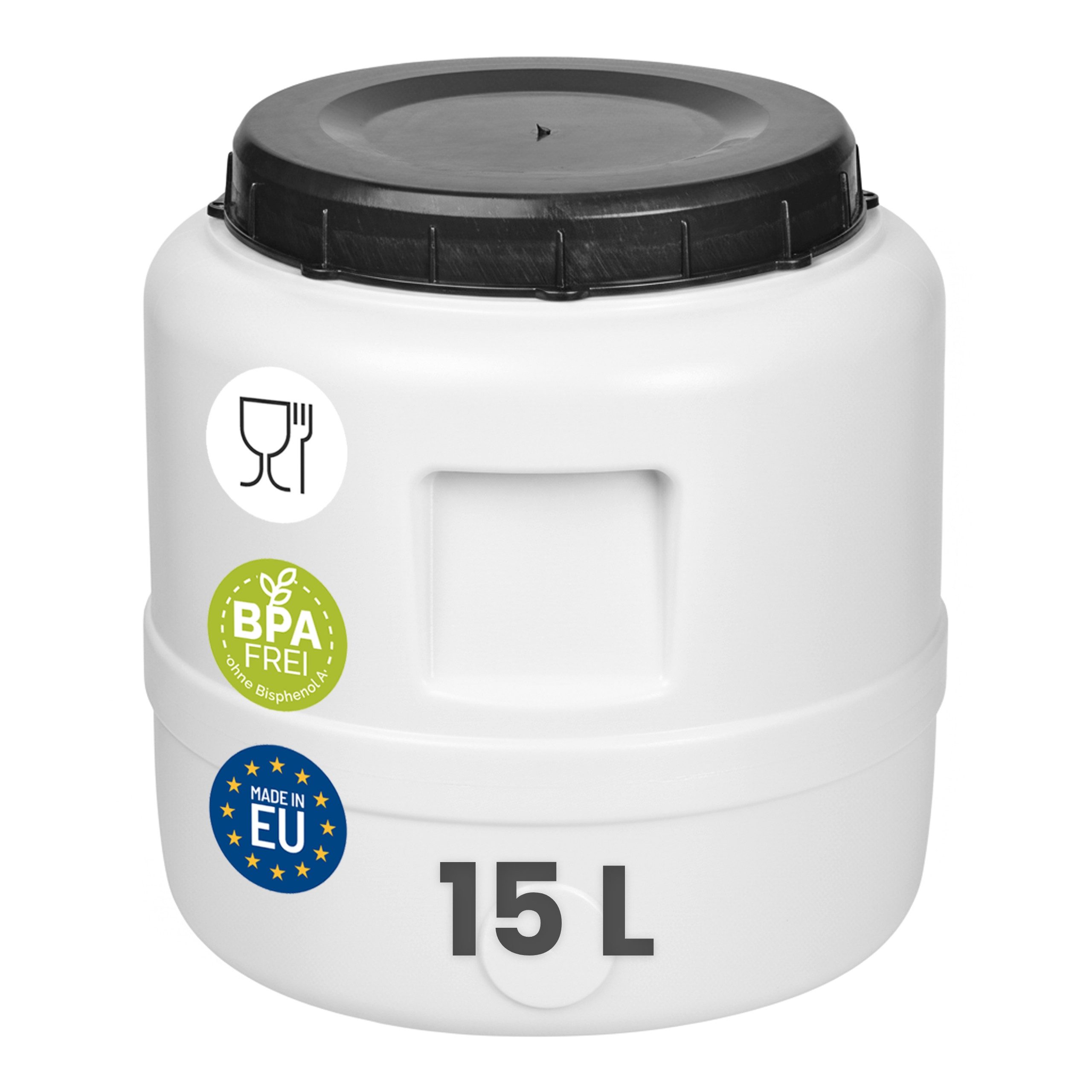 Garronda Regentonne 15 L Weithalsfass Futtertonne aus HDPE Wasserbehälter GD-0187, 15 l, (1-tlg)