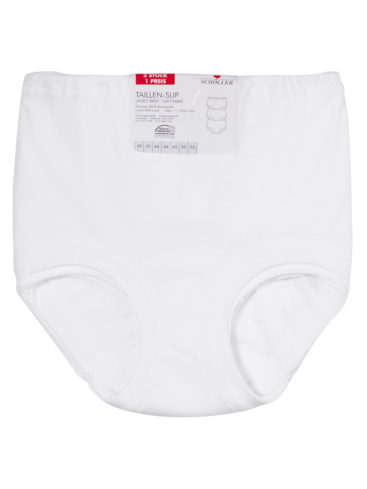 Schöller Taillenslip 15er Pack Damen Taillenslip Baumwolle (Packung, 15-St) Zwickel