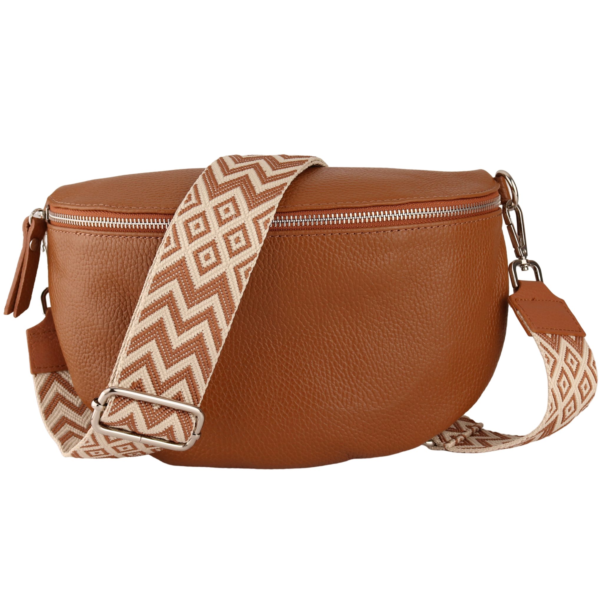 Bauchtasche Damen, Echtleder, Leder, Made in Italy, Umhängetasche, Brusttasche