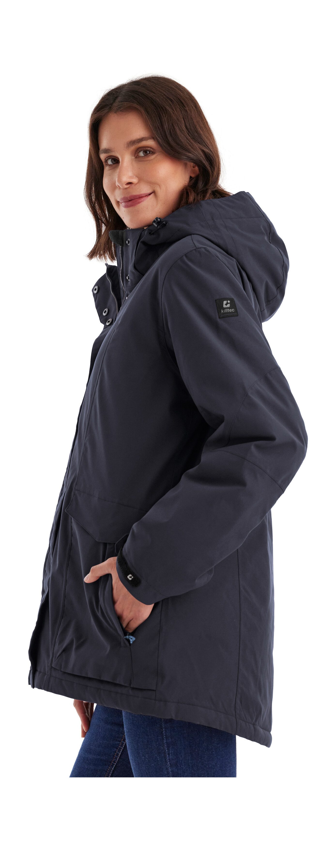 Killtec Funktionsjacke Damen Jacke Wasserdichte, atmungsaktive Damenjacke mit abnehmbarer Kapuze