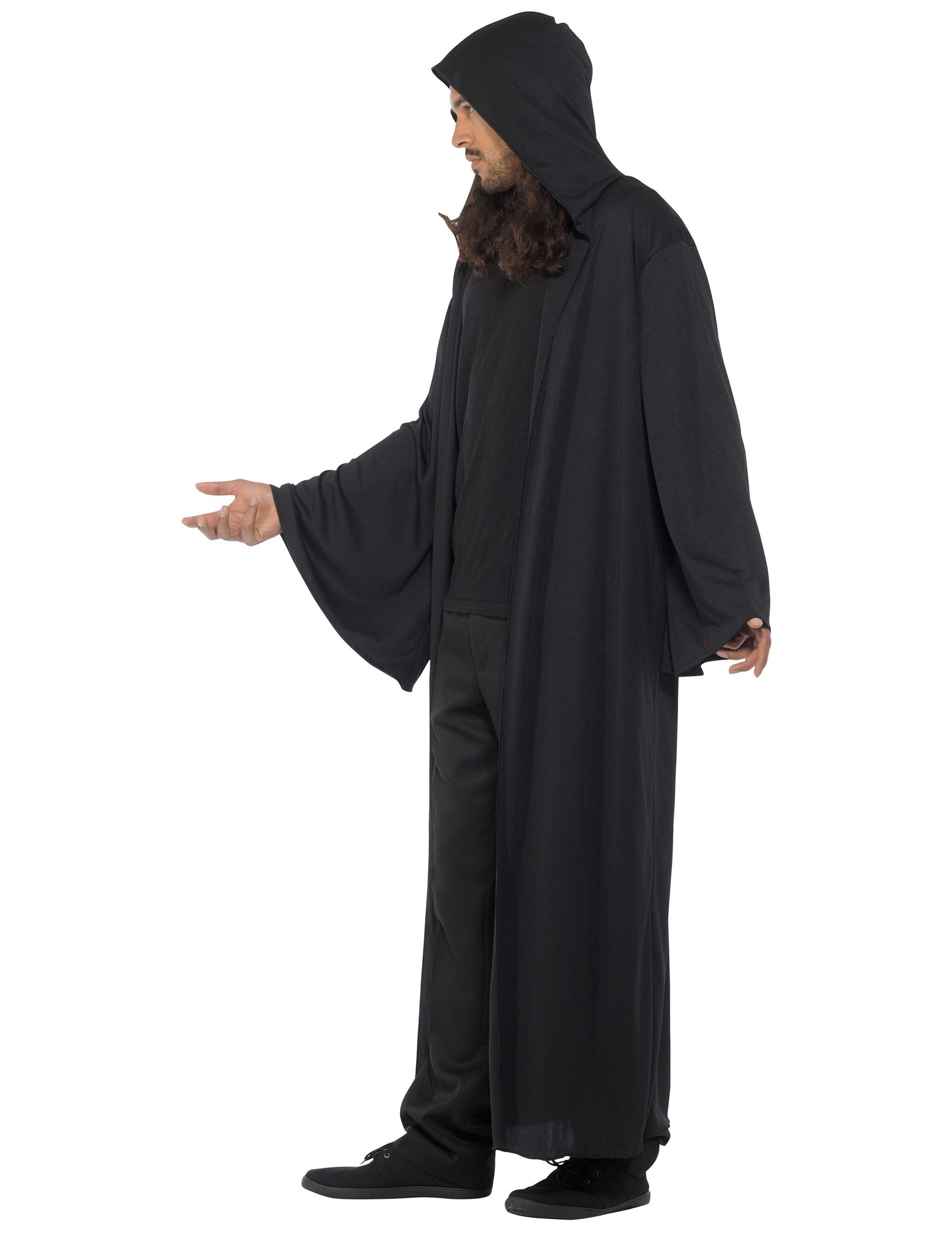 REDSUN Kostüm Halloween Vampir Mittelalter Kutte mit Kapuze schwarz