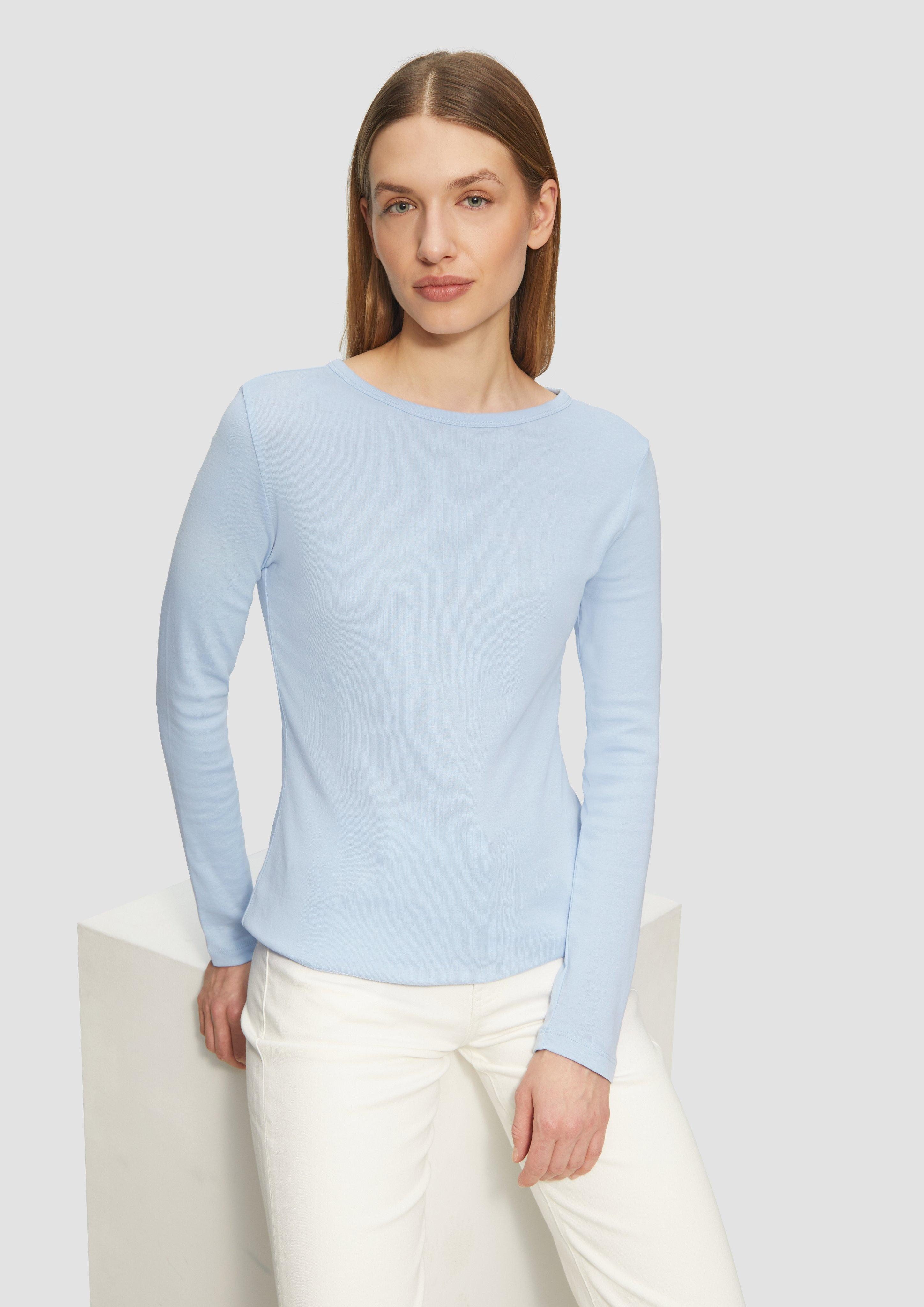 s.Oliver Langarmshirt Baumwoll-Longsleeve im Slim Fit günstig online kaufen