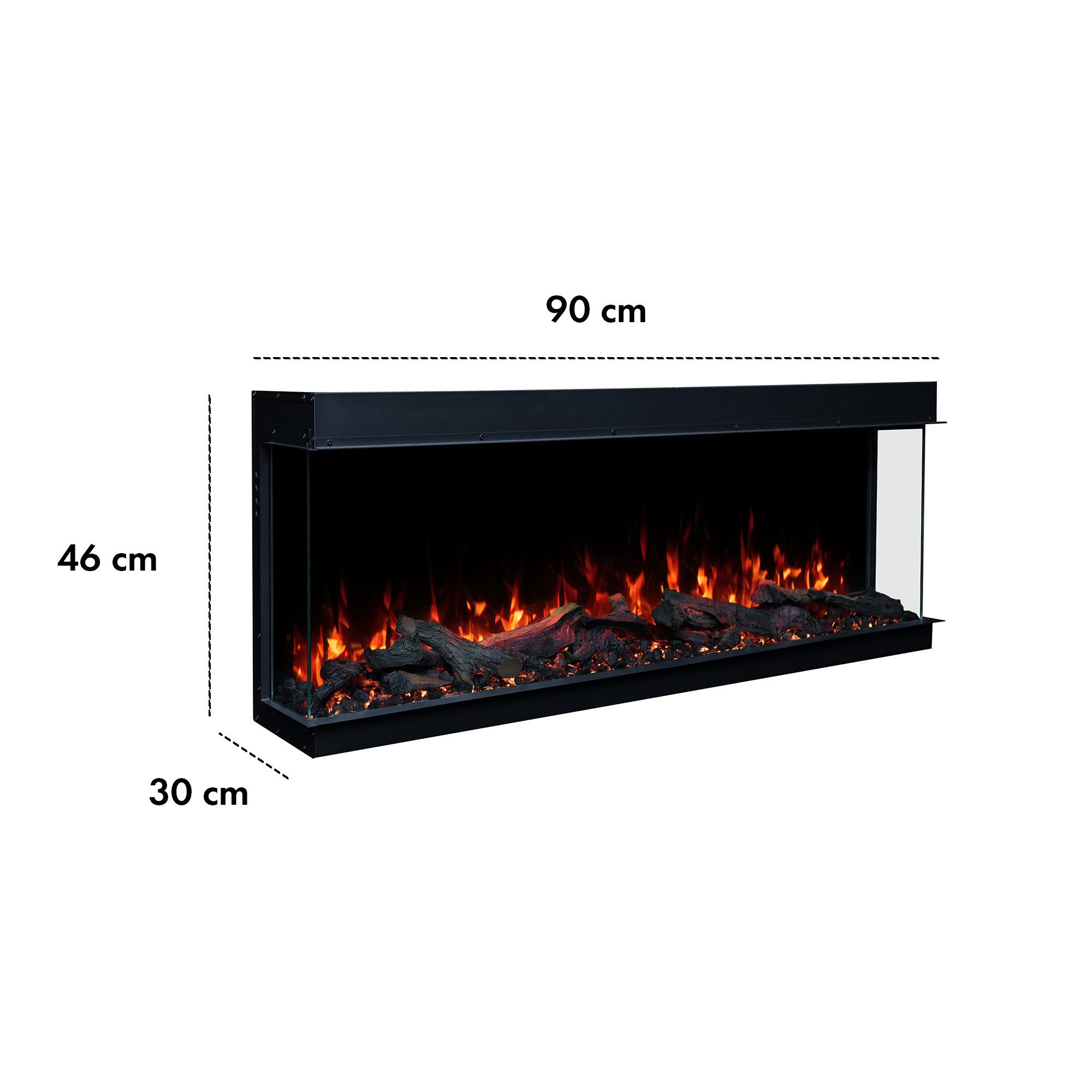 GARLIVO Elektrokamin Garlivo Insert 3D Elektrokamin Einbau LED, Elektrischer Kamin mit Fernbedienung, Timer, 3D Flammenspiel, LED Feuer