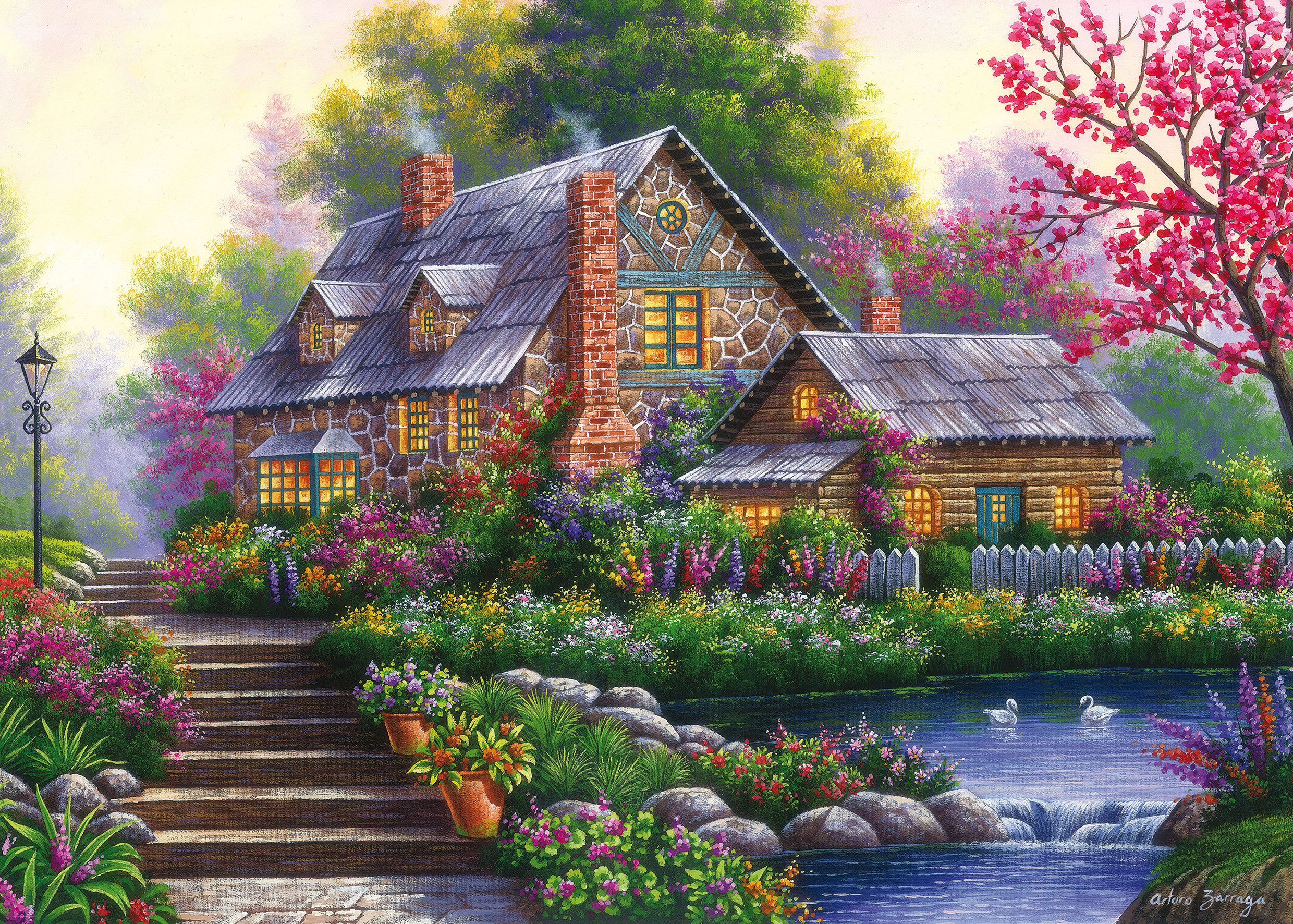 Ravensburger Puzzle Romantisches Cottage, 1000 Puzzleteile, Made in Germany günstig online kaufen