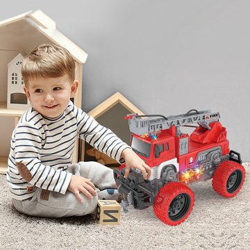Esun Spielzeug-Feuerwehr Feuerwehrauto Feuerwehr Spielzeug ab 2 3 4 Jahre, mit Wasserspritze, (Set, Komplettset), Feuerwehr Auto Kinder mit Licht & Sound, 1:16
