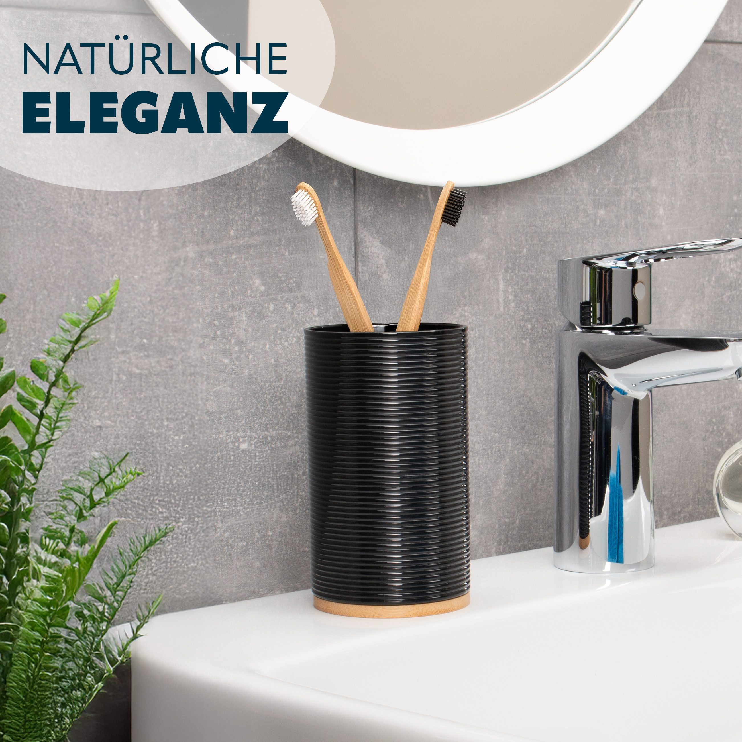 bremermann Zahnputzbecher Zahnputzbecher SEGNO aus Bambus und Kunststoff // günstig online kaufen