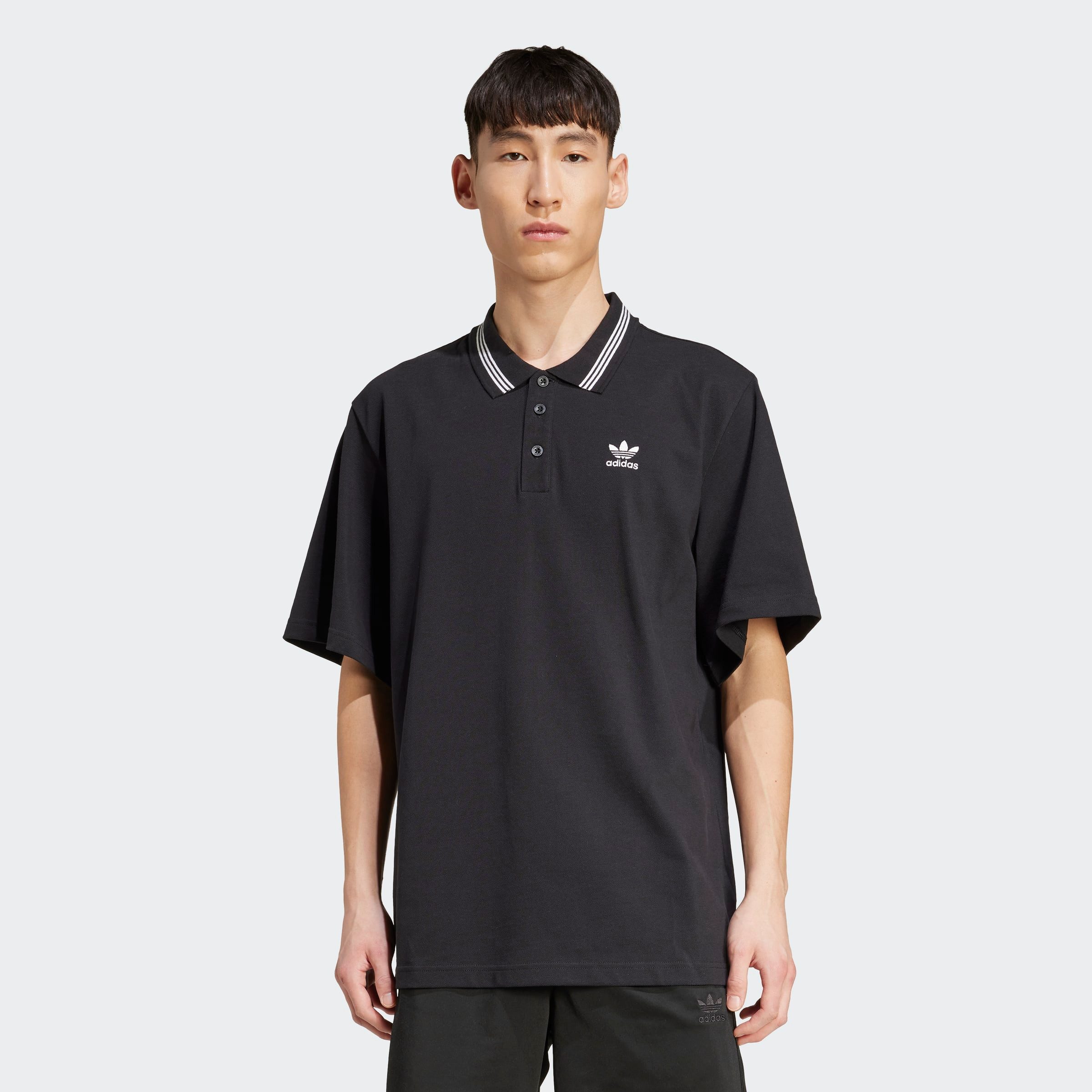 adidas Originals T-Shirt LOOSE POLO sportlicher Stil, lockere Silhouette, mit Druckknopfverschluss