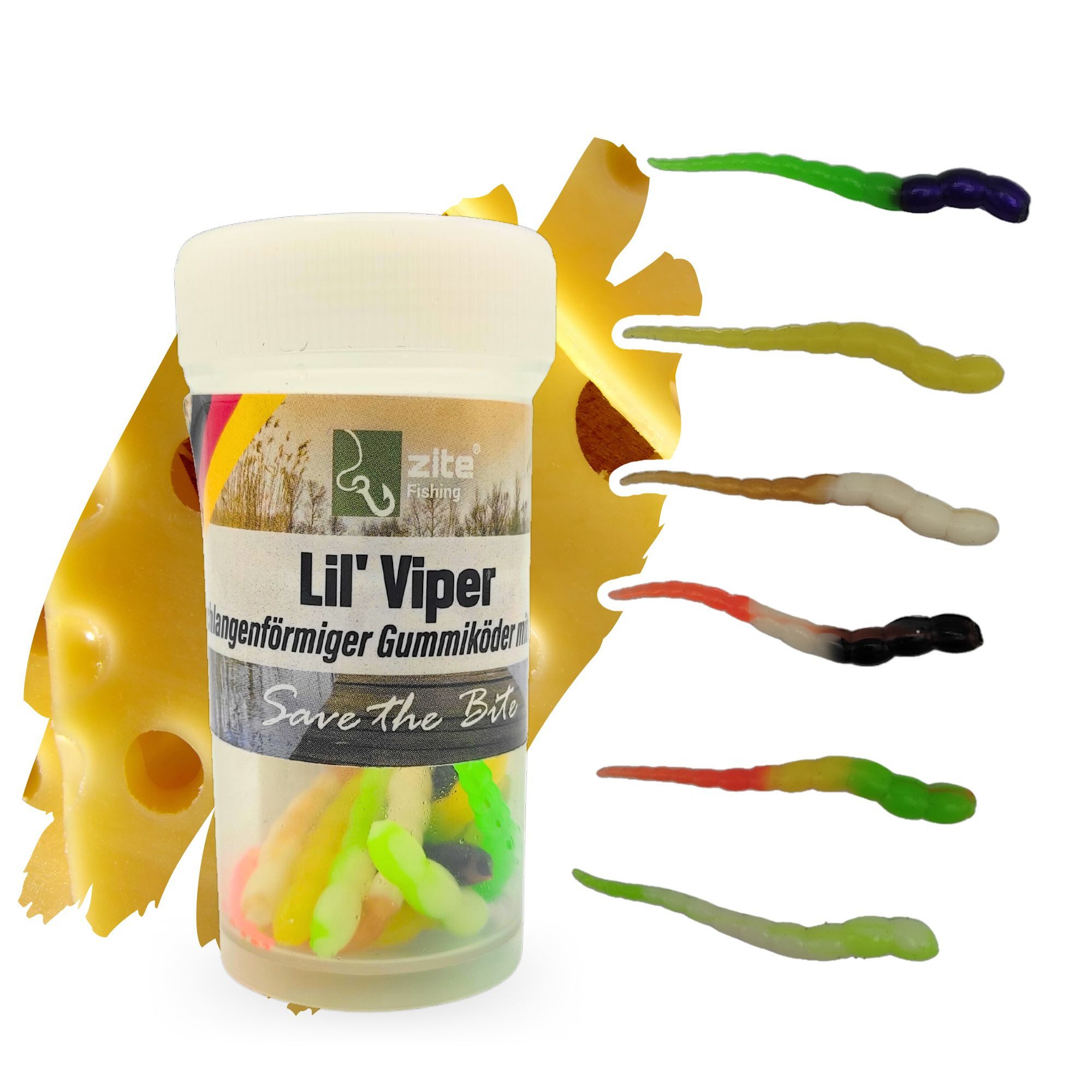 Zite Kunstkder Lil' Viper 4,5 cm 12 Stck Forellenangeln Gummikder,  (12-St)