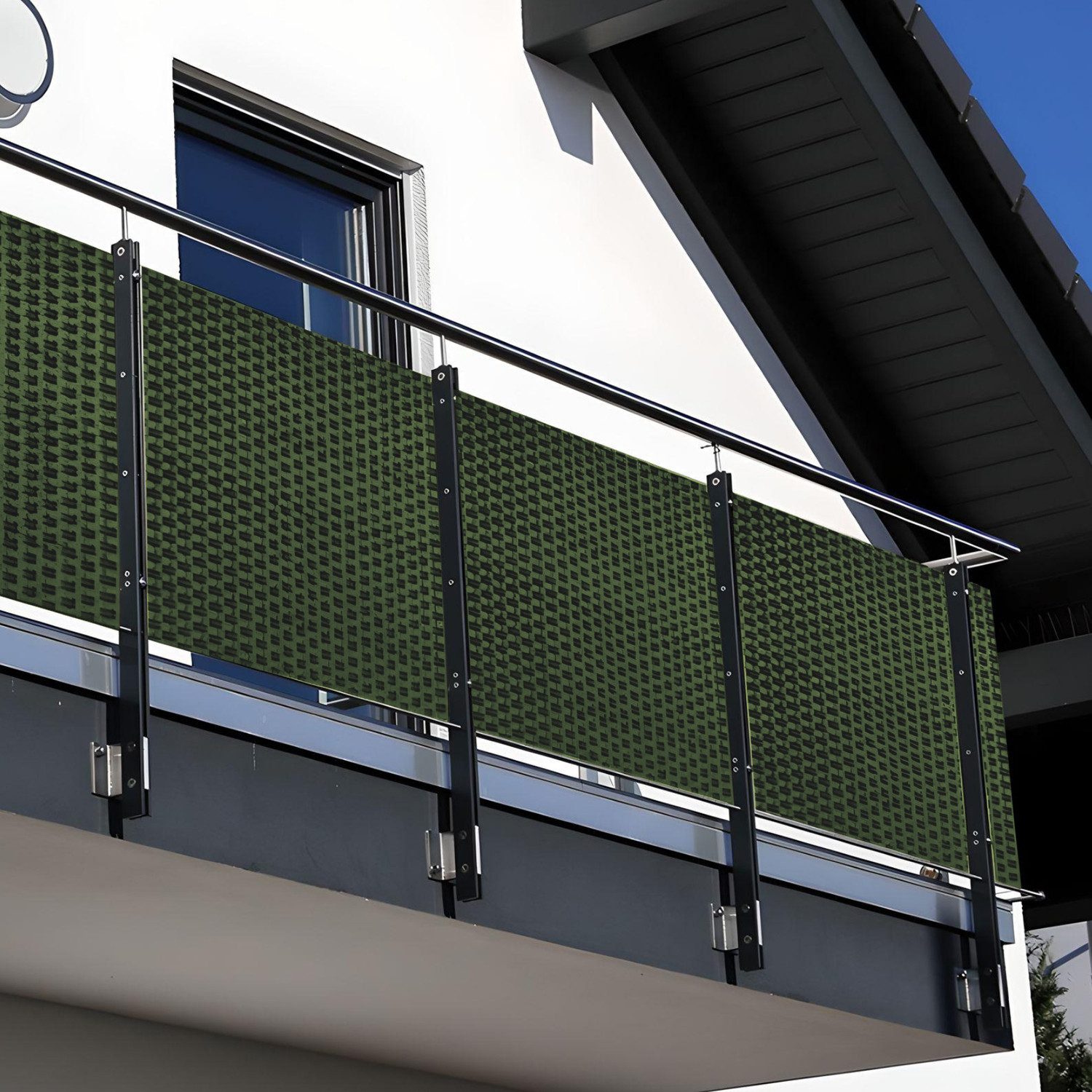 NYVI Balkonsichtschutz Polyrattan Balkon Sichtschutz Privafence