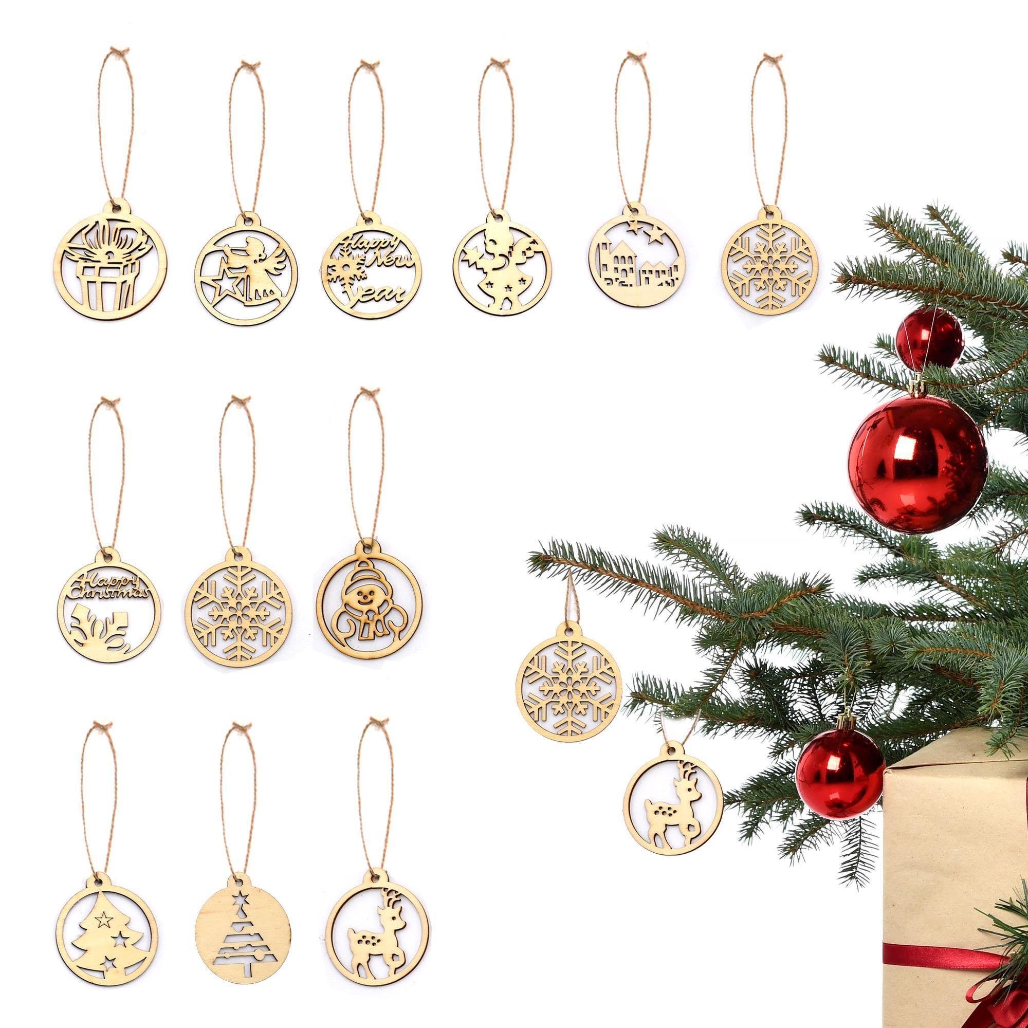 UNUS HOME Weihnachtsbaumkugel Weihnachtsanhänger 12er verschiedene Design Set (12 St), Christbaumschmuck Weihnachtsanhänger Weihnachtsbaumschmuck