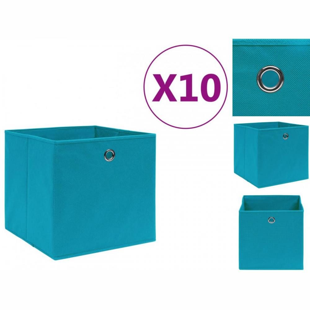 vidaXL Aufbewahrungsbox Aufbewahrungsboxen 10 Stk Vliesstoff 28x28x28 cm Babyblau