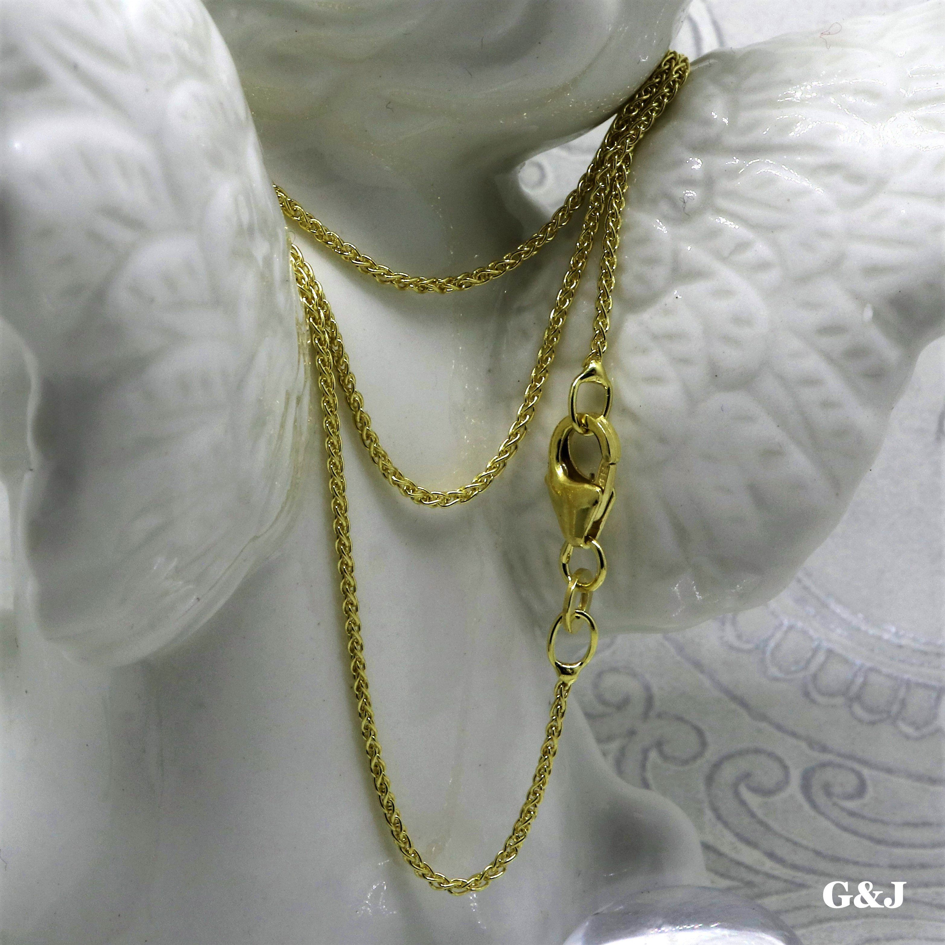 Zopfkette 8Karat in 45cm 333 Germany Collier 1,10mm hochwertige Gold G Made edle Halskette, & J