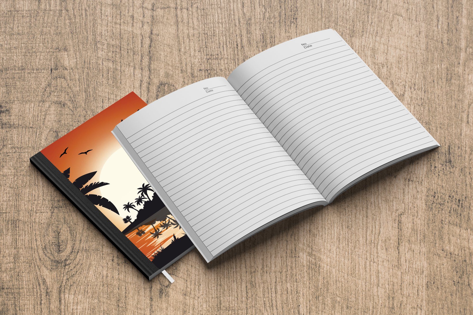 Merkzettel, Insel MuchoWow Notizheft, A5, Sonne Tagebuch, - Haushaltsbuch - Meer, Notizbuch Journal, Seiten, 98