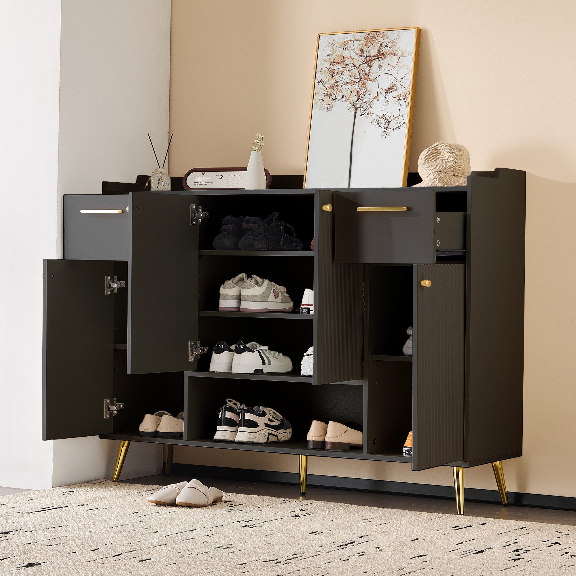 MODFU Schuhschrank mit Metallfüße (Schuhregal, Sideboard, günstig online kaufen