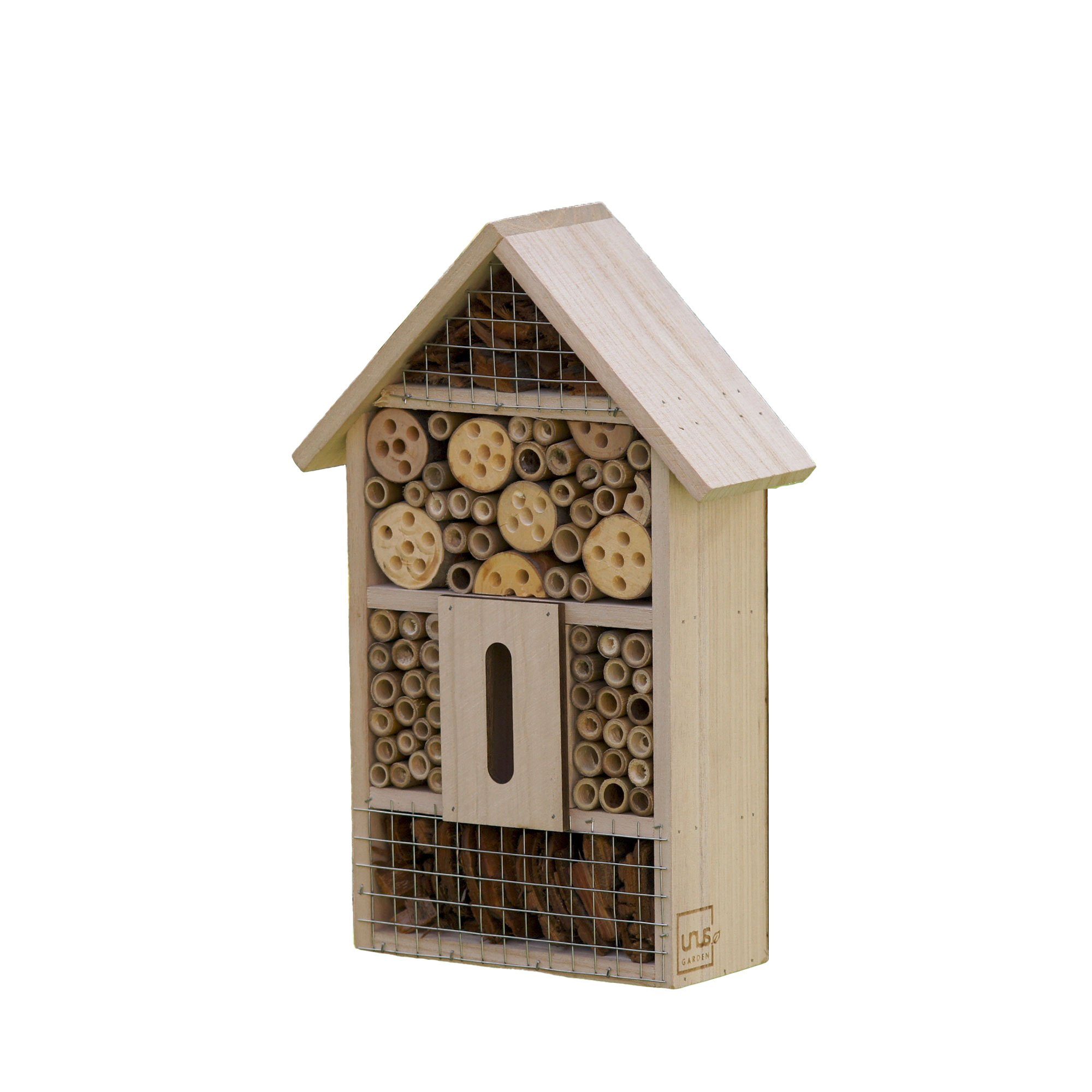 UNUS GARDEN Insektenhotel Insektenhotel, (1-St., Insektenhotel 1-St natur (rot, lila), Bienenhotel für wildbienen, Nützlingshotel, Insektenhaus