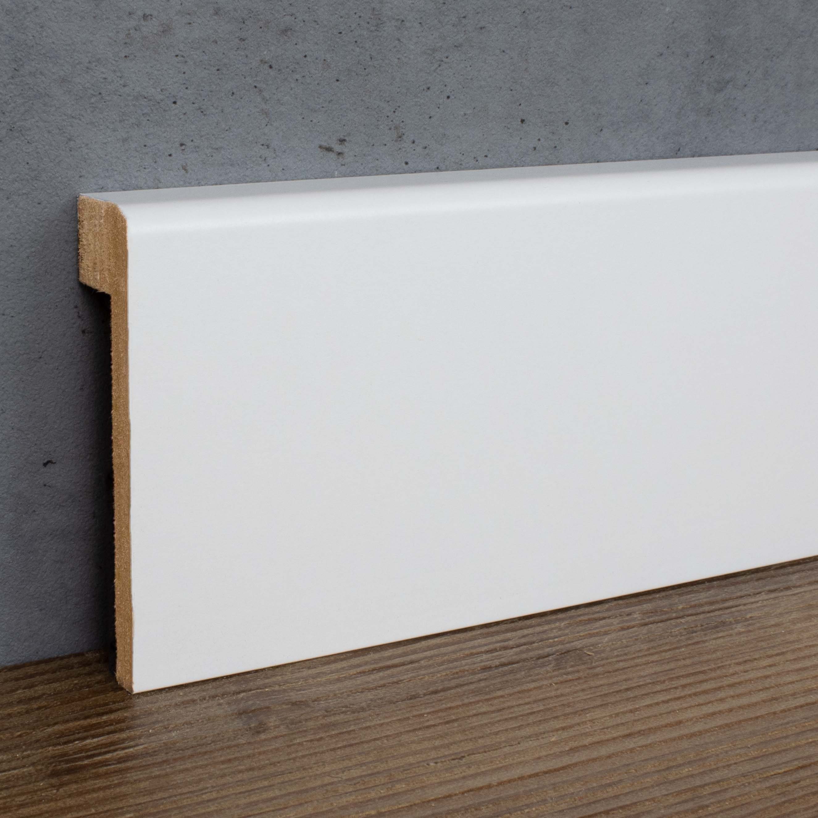 PROVISTON Sockelleiste MDF, 19 x 80 x 2500 mm, Weiß, Fliesen