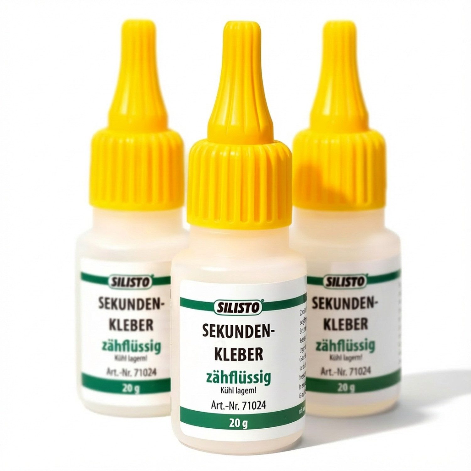 Silisto Bastelkleber Sekundenkleber Zähflüssig 20g, (3-tlg), Schnelle Aushärtung, Lösungsmittelfrei, Einfache Anwendung