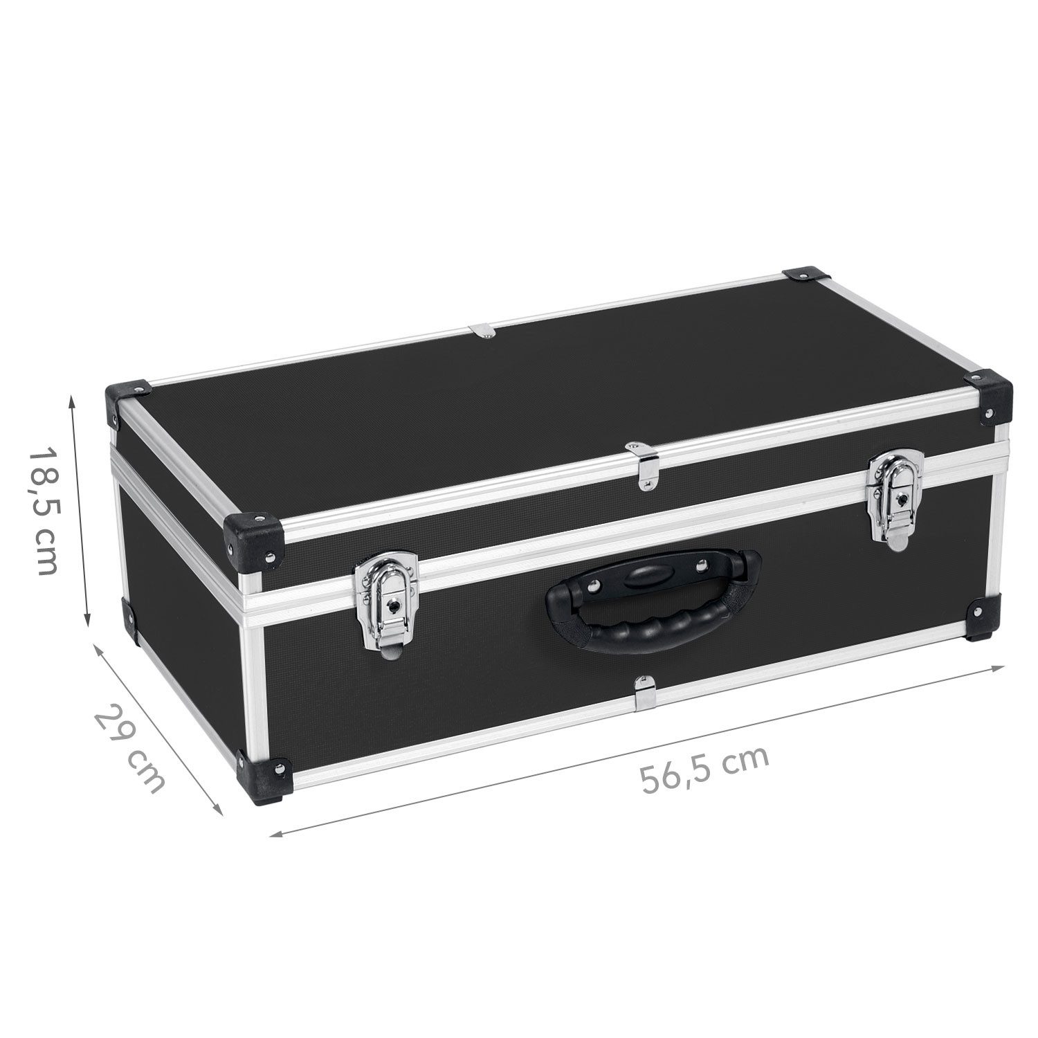 anndora Sammelkoffer CD-Koffer Alukoffer für 80 CDs (schwarz), individuelle Fächeraufteilung Innen - verstärkte Aluminiumkanten