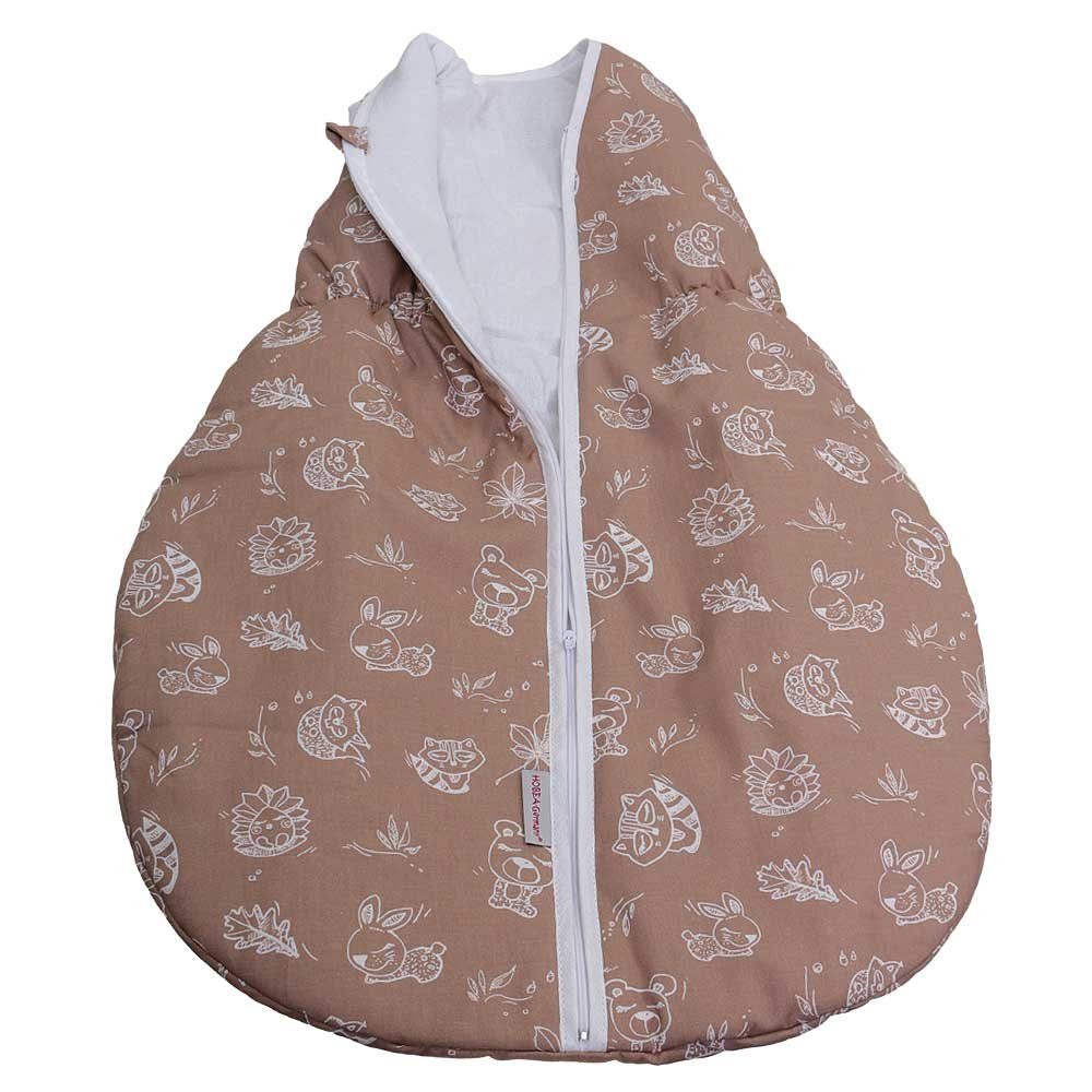 HOBEA-Germany Babyschlafsack Schlafsack Waldbewohner cappuccino M Winter