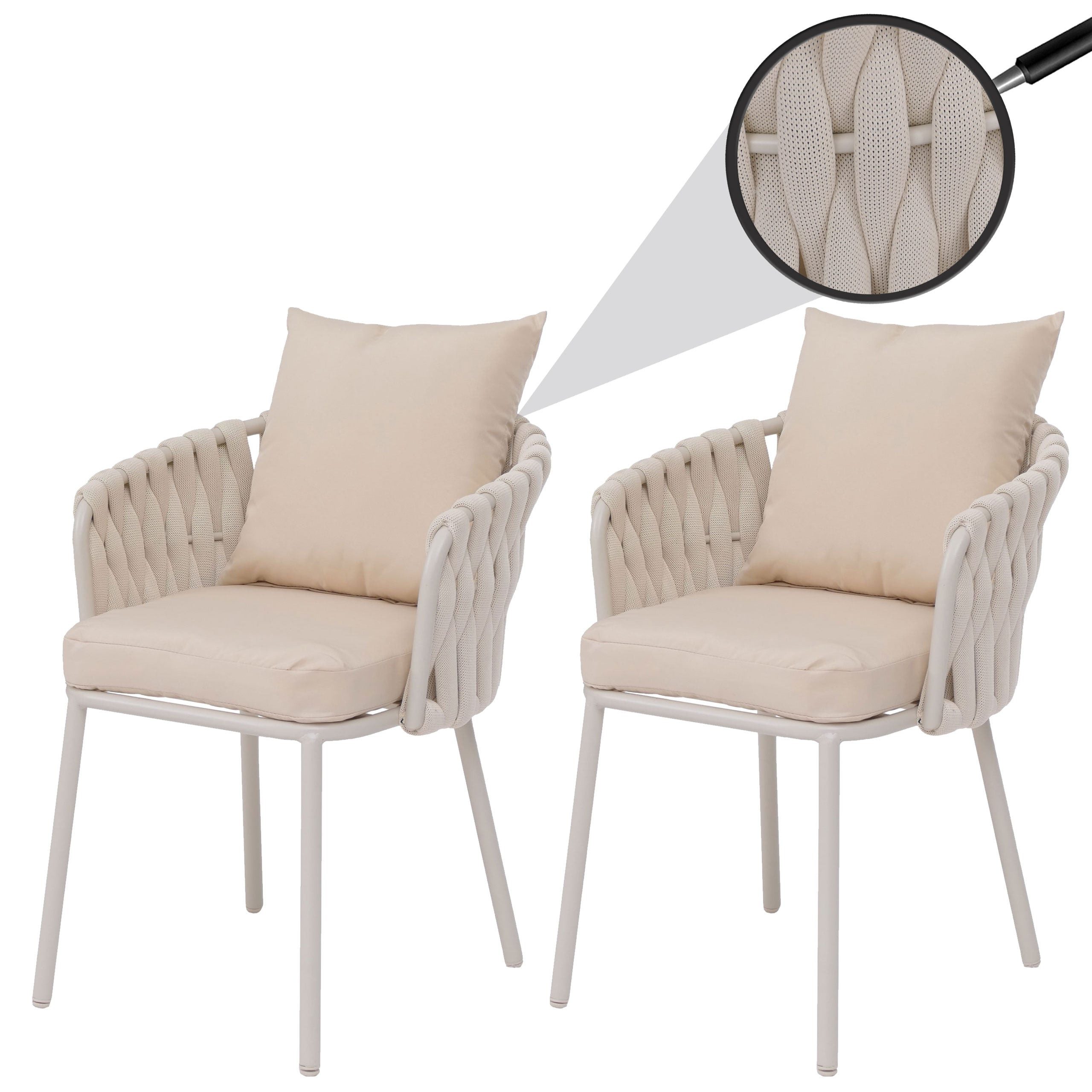 MCW Gartenstuhl MCW-P89 (Set), Hohe Stoffqualität 180 g/m², Bezug waschbar bei maximal 40°