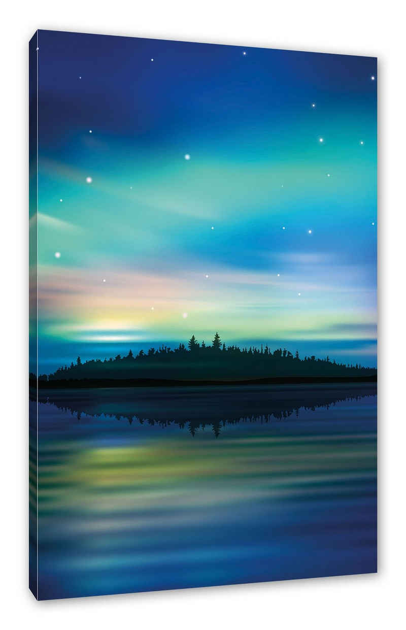 Pixxprint Leinwandbild Finnische Polarlichter, Finnische Polarlichter (1 St), Leinwandbild fertig bespannt, inkl. Zackenaufhänger