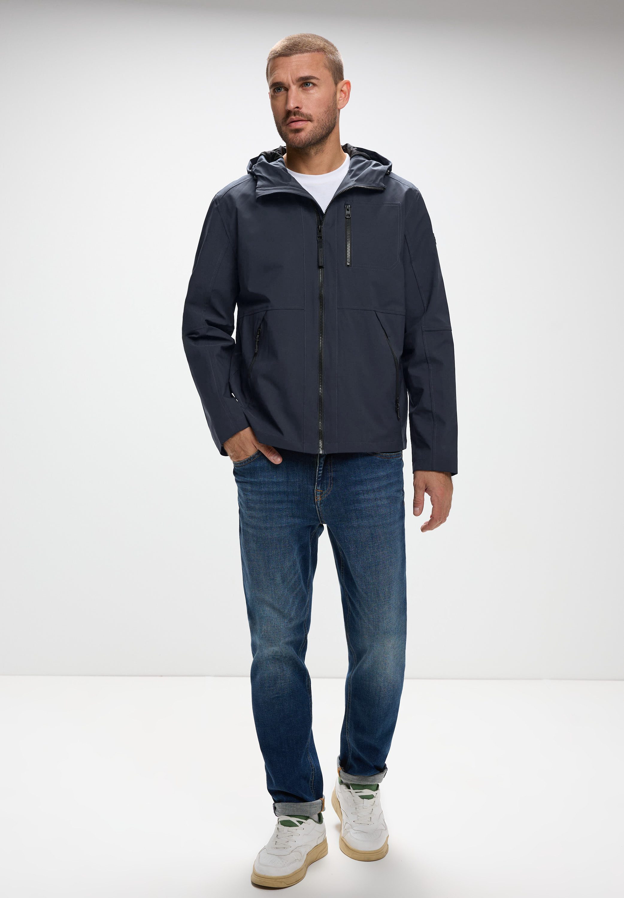 STREET ONE MEN Steppjacke mit Kapuze mit Tunnelzugband