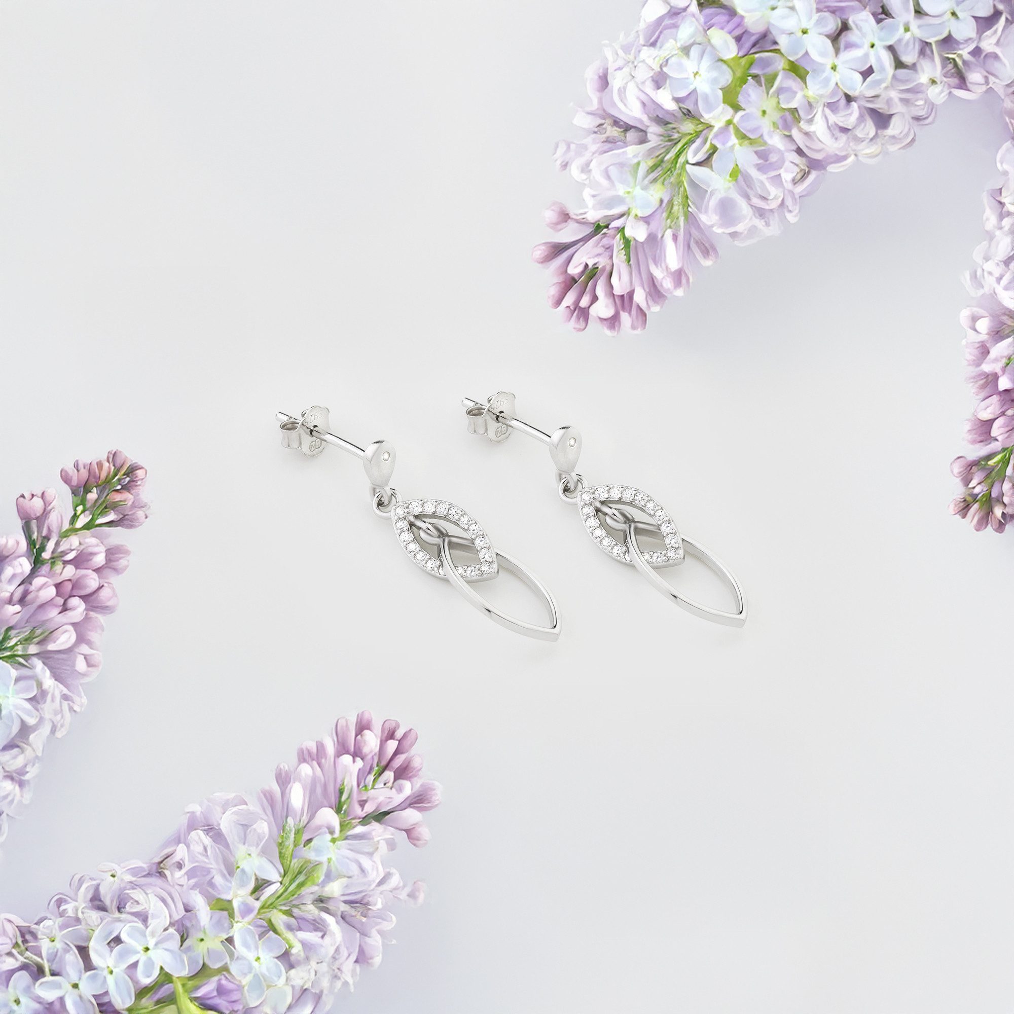 Sofia Milani Paar Ohrstecker Oval, 925 Silber Damen Schmuck - E0543