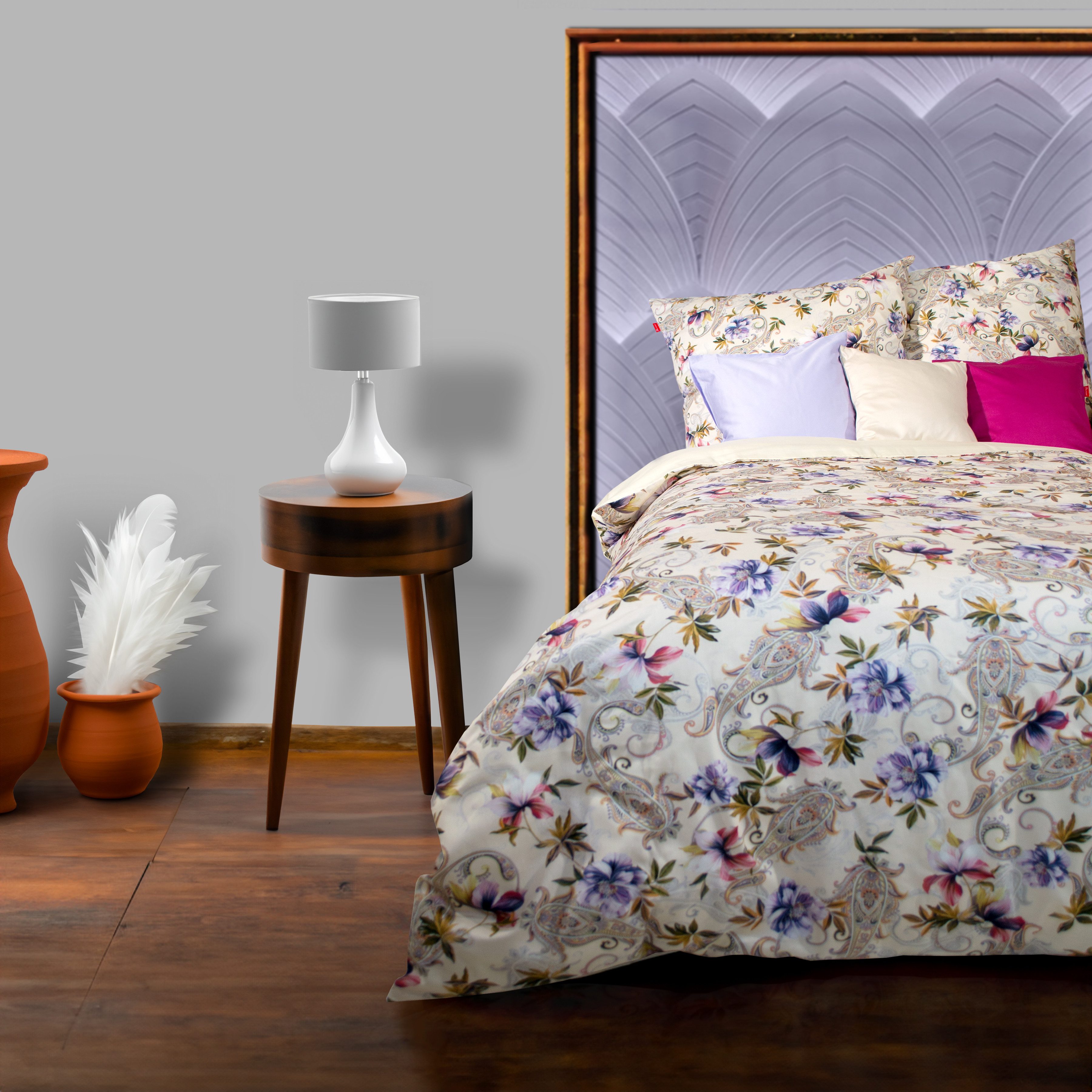 fleuresse Wendebettwäsche Bed Art S, Mako-Satin, 2 teilig, Mako Satin 100% Baumwolle mit Reißverschluss