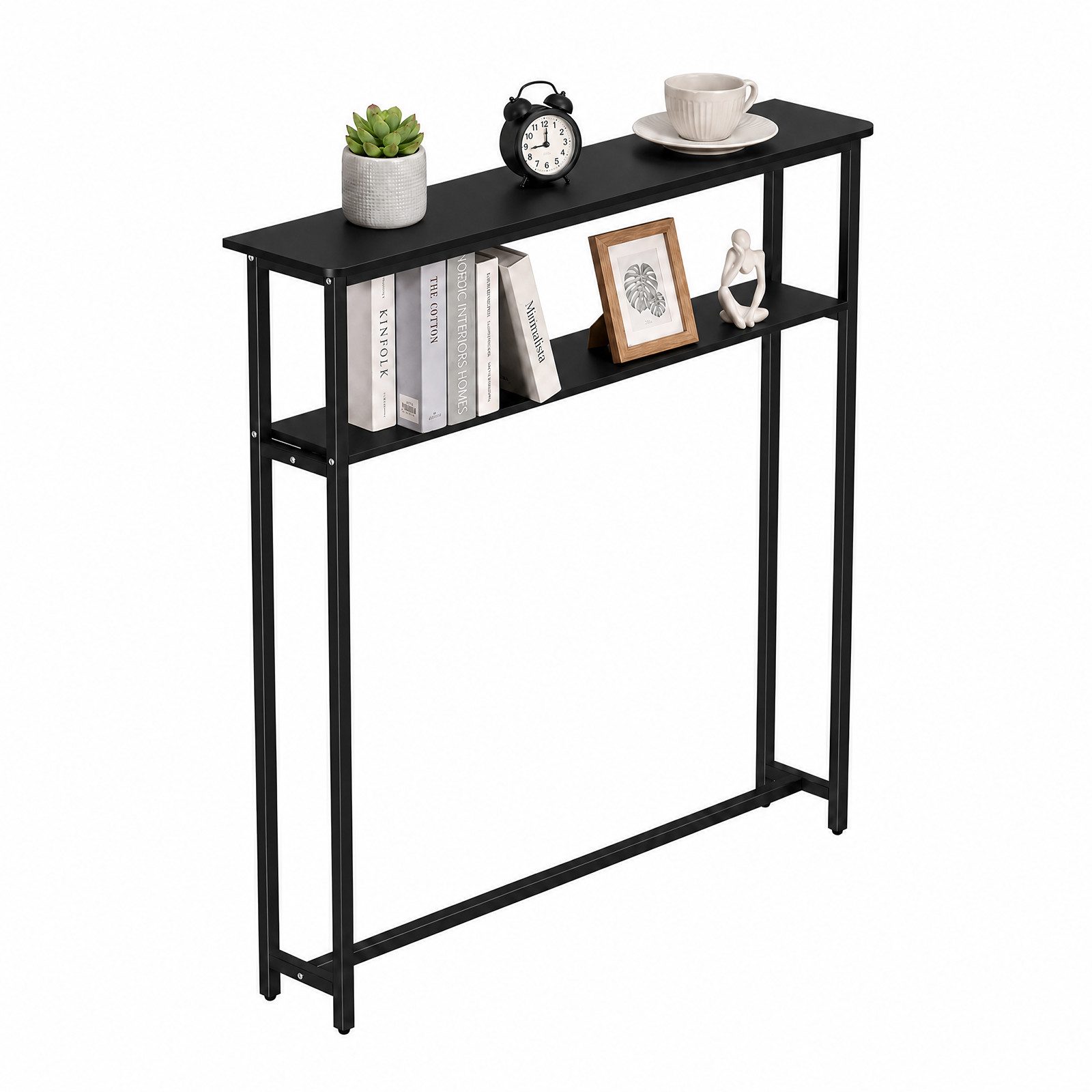 JEOBEST Konsolentisch Schmaler Sofatisch mit 2 Ablagen, Sideboard Beistelltisch, (1-St) 20 x 100 x 100 cm, für Flur, Wohnzimmer, Schlafzimmer