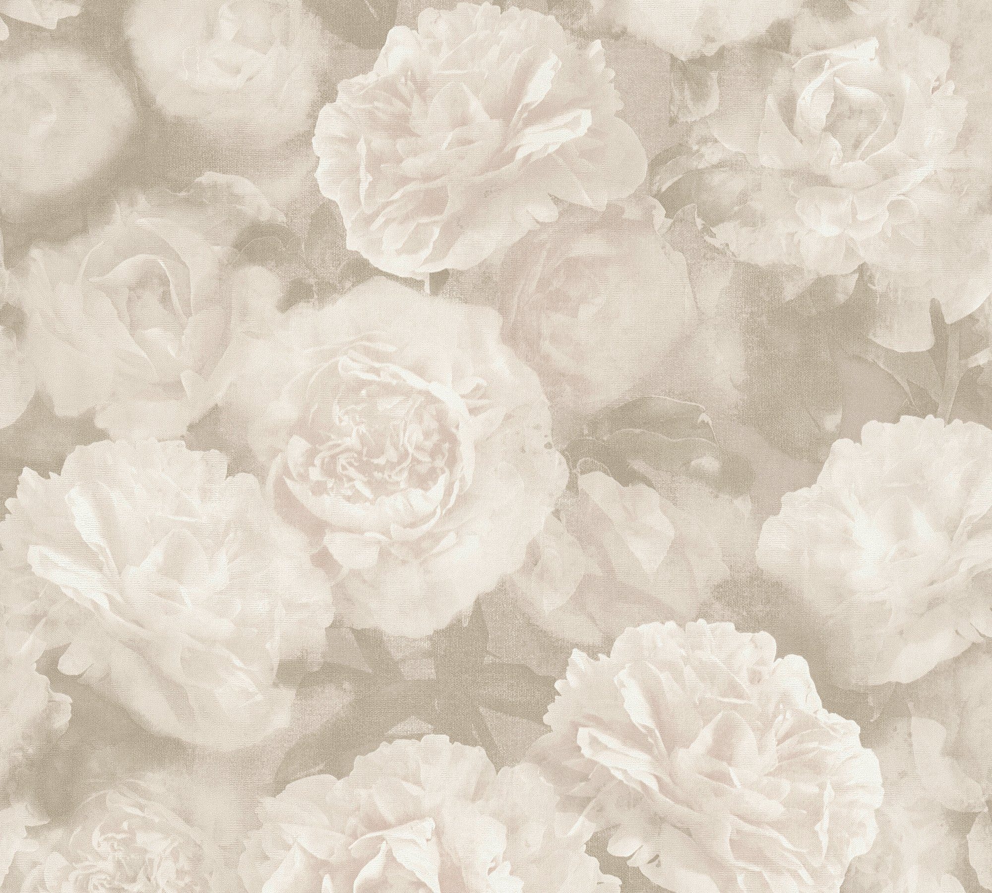 A.S. Création Vliestapete Neue Bude floral, Rosen, 2.0 mit Blumen Romantic Flowery romantischen Tapete weiß