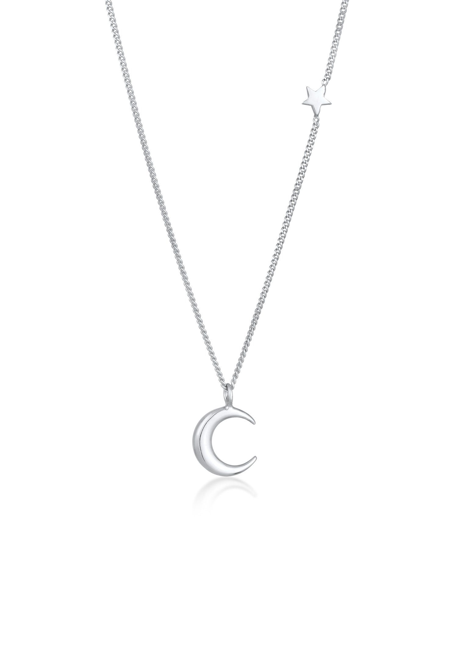 Kette mit Anhänger Halbmond Stern Astro 925 Sillber