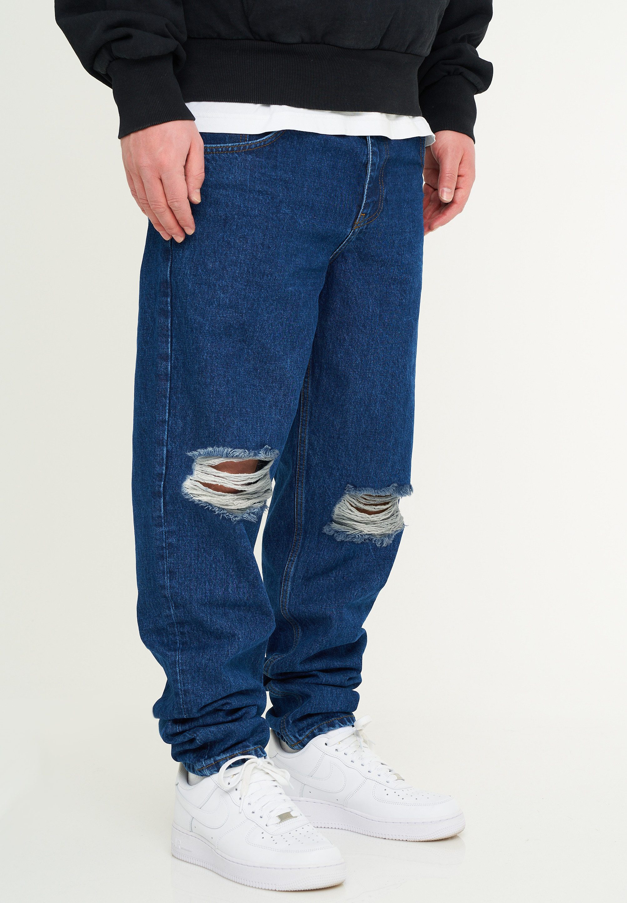 DAILY COTTON Tapered-fit-Jeans DCSAVANETA Herren Lange Hose Jeans Ripped Tapered-Fit