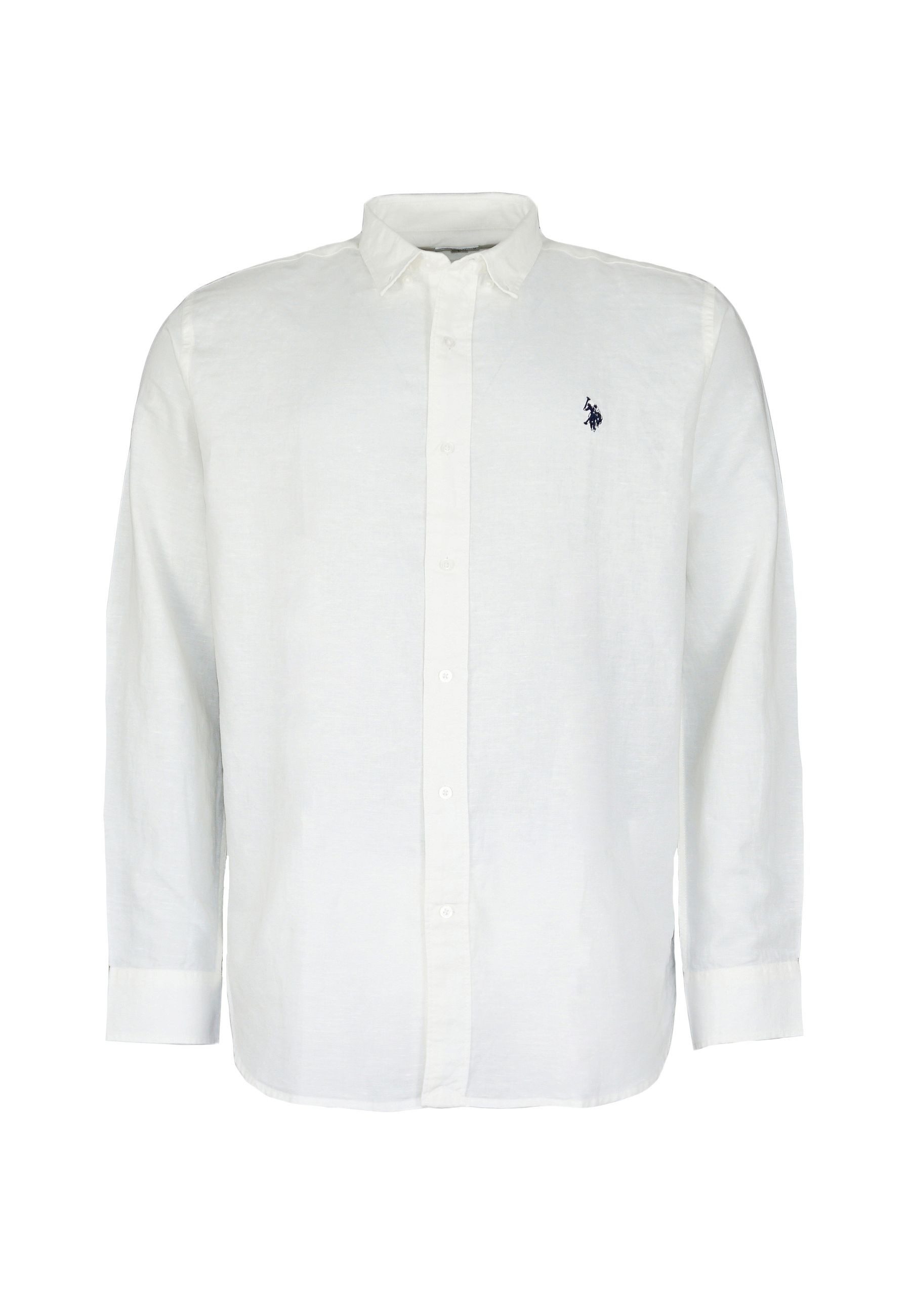 U.S. Polo Assn. Langarmhemd Hemd Shirt Button-Down Leinen (1-tlg)